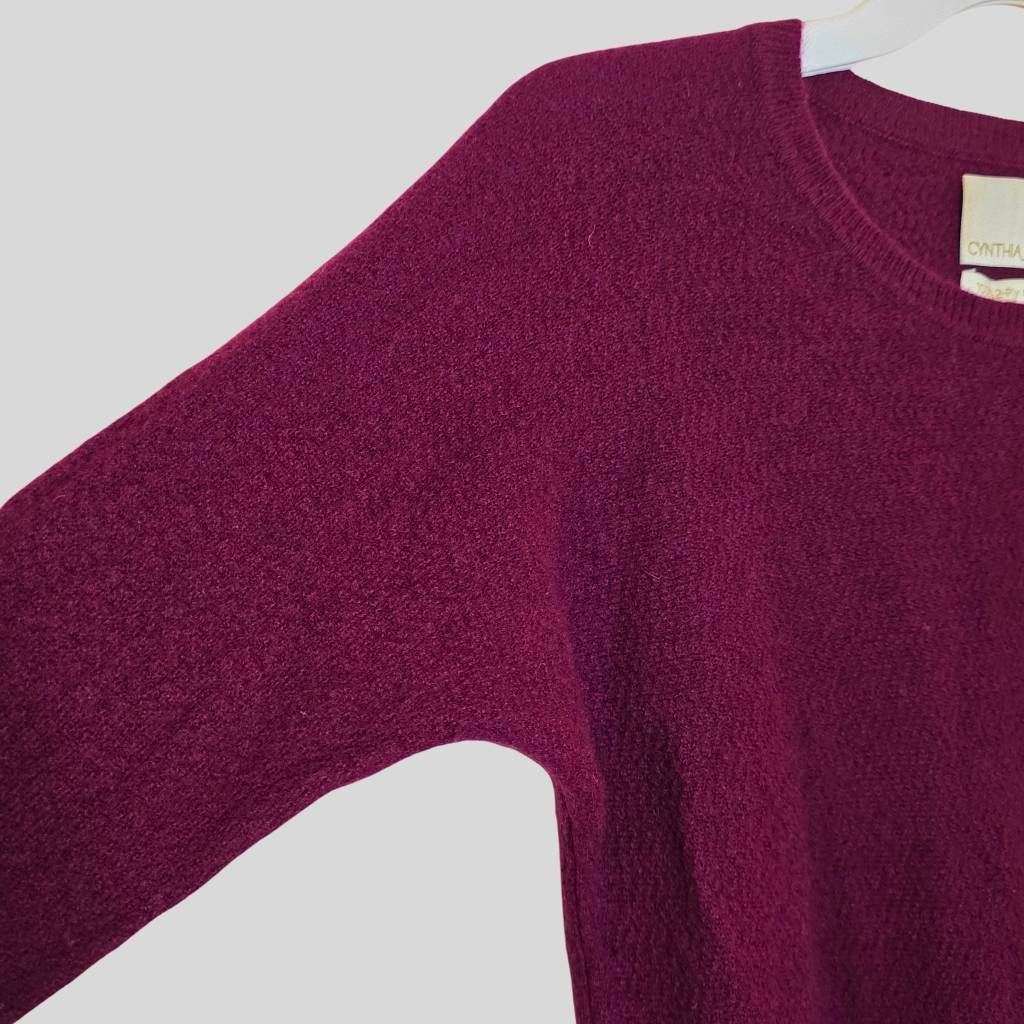 Cynthia Rowley Cynthia Rowley 100% Cashmere Sweater Burgundy Wine Split Hem Size M / US 6-8 / IT 42-44 - 7 Thumbnail
