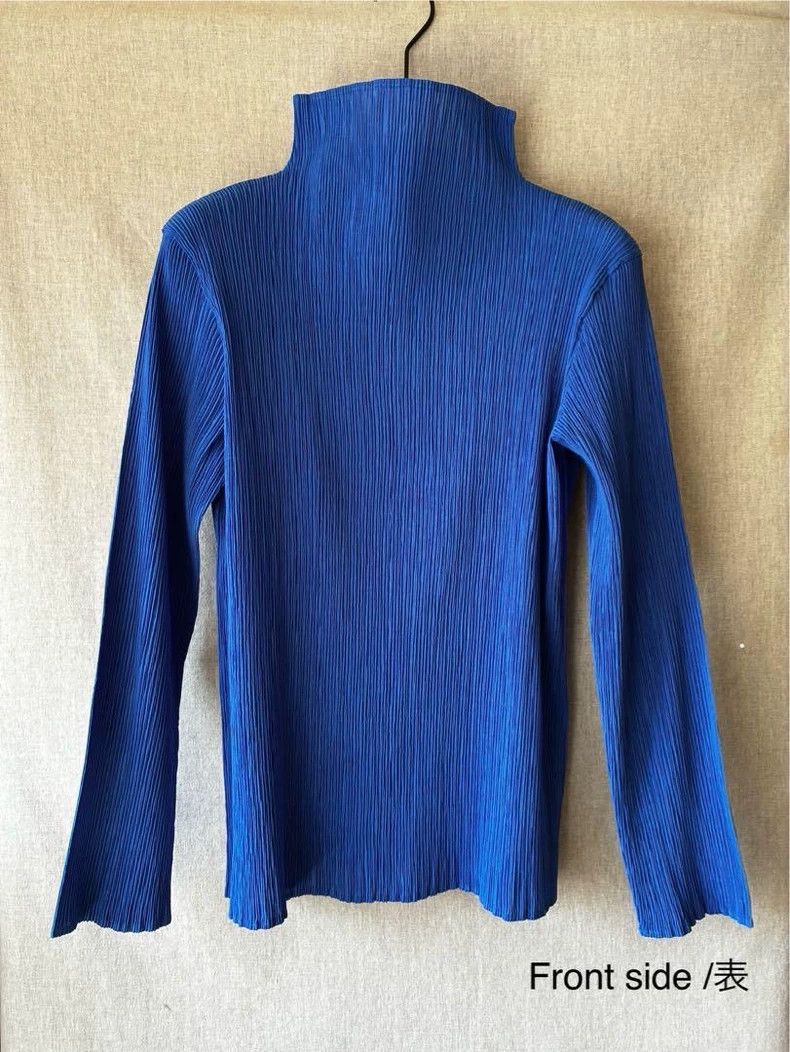 Issey Miyake Issey Miyake Navy blue semi-turtleneck top Size M / US 6-8 / IT 42-44 - 4 Thumbnail