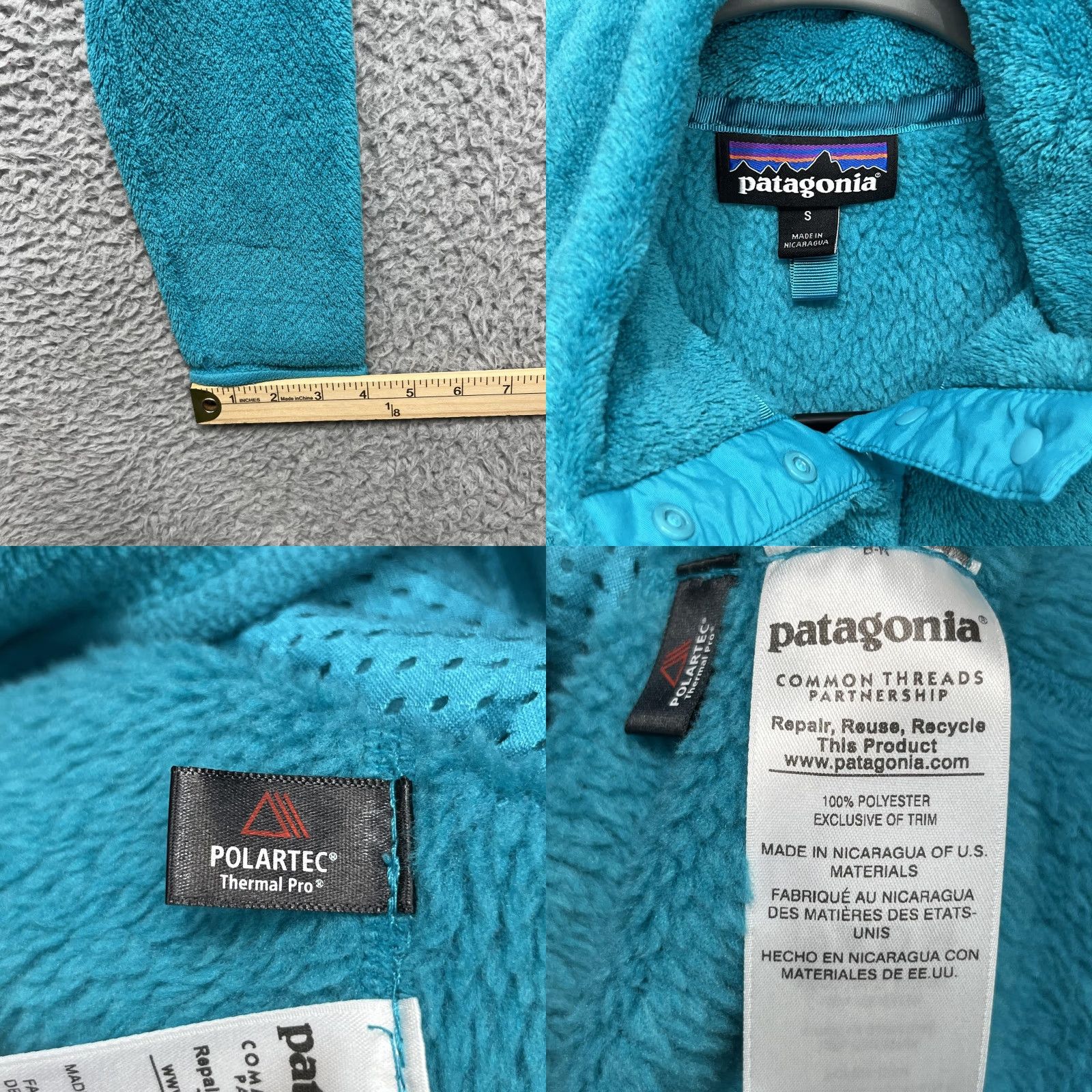 Patagonia VINTAGE Patagonia Re-Tool Snap-T Pullover Jacket Womens Small Teal Polartec Fleece 25442 Size S / US 4 / IT 40 - 9 Thumbnail