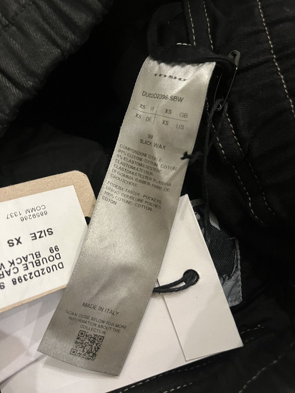 Rick Owens Drkshdw Rick Owens Double Cargo Jumbo Belas (Black Wax) Size US 30 / EU 46 - 5 Thumbnail