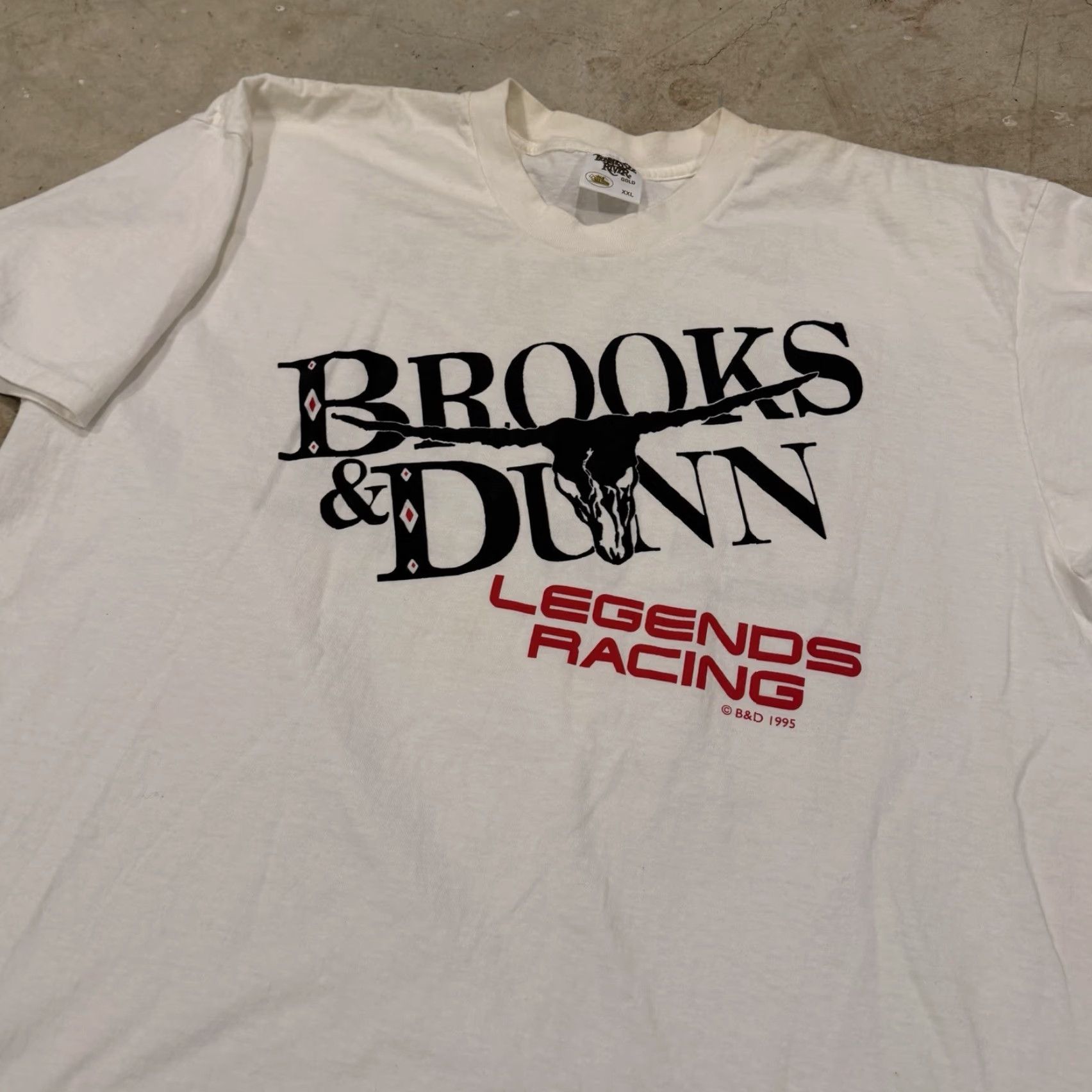 Brooks VINTAGE Brooks & Dunn Shirt 2XL White Cotton Rockabilly 1990s Rare Mens Size US XXL / EU 58 / 5 - 5 Thumbnail