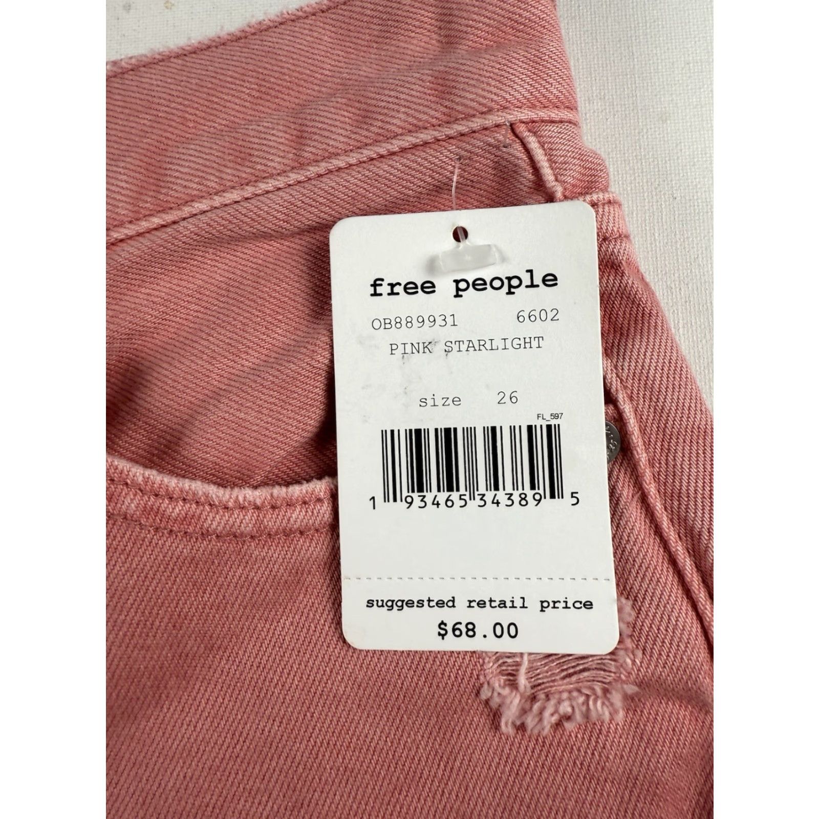 Free People NWT Free People We the Free Sofia Distressed Cutoff Button Fly Shorts Size 26 Pink Women Boyfriend Regular 26 NWT Size 26" / US 2 / IT 38 - 2 Thumbnail