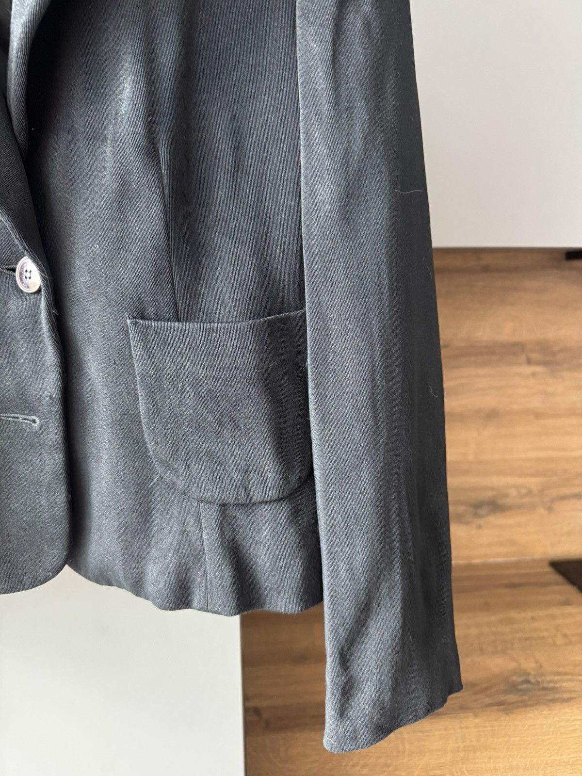 Giorgio Armani Asymmetric Button Stand Collar wool Crepe Peplum Blazer Size M / US 6-8 / IT 42-44 - 3 Thumbnail