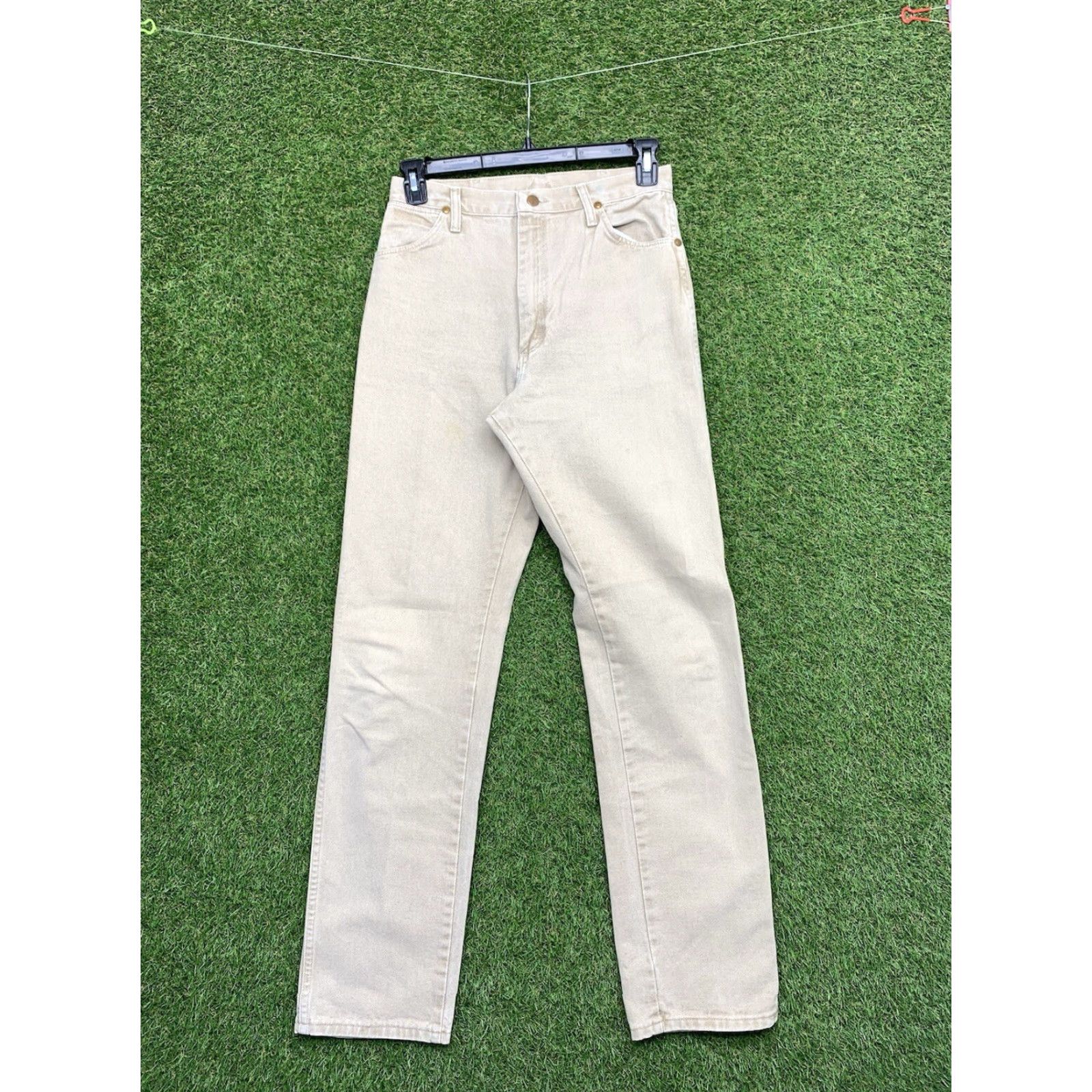 Wrangler Wrangler Jeans Womens 11 11x34 Beige Denim Slim Cowboy Cut Tapered Leg 14MWZWH Size 32" / US 10 / IT 46 - 2 Thumbnail