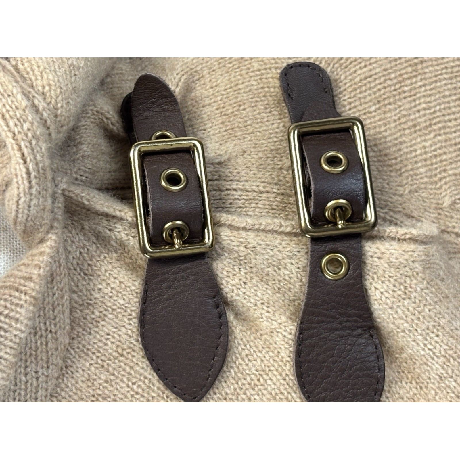 Ralph Lauren VINTAGE Lauren Ralph Lauren Lambswool Sweater Women Large Camel Buckles Old Money Preppy Size L / US 10 / IT 46 - 6 Thumbnail