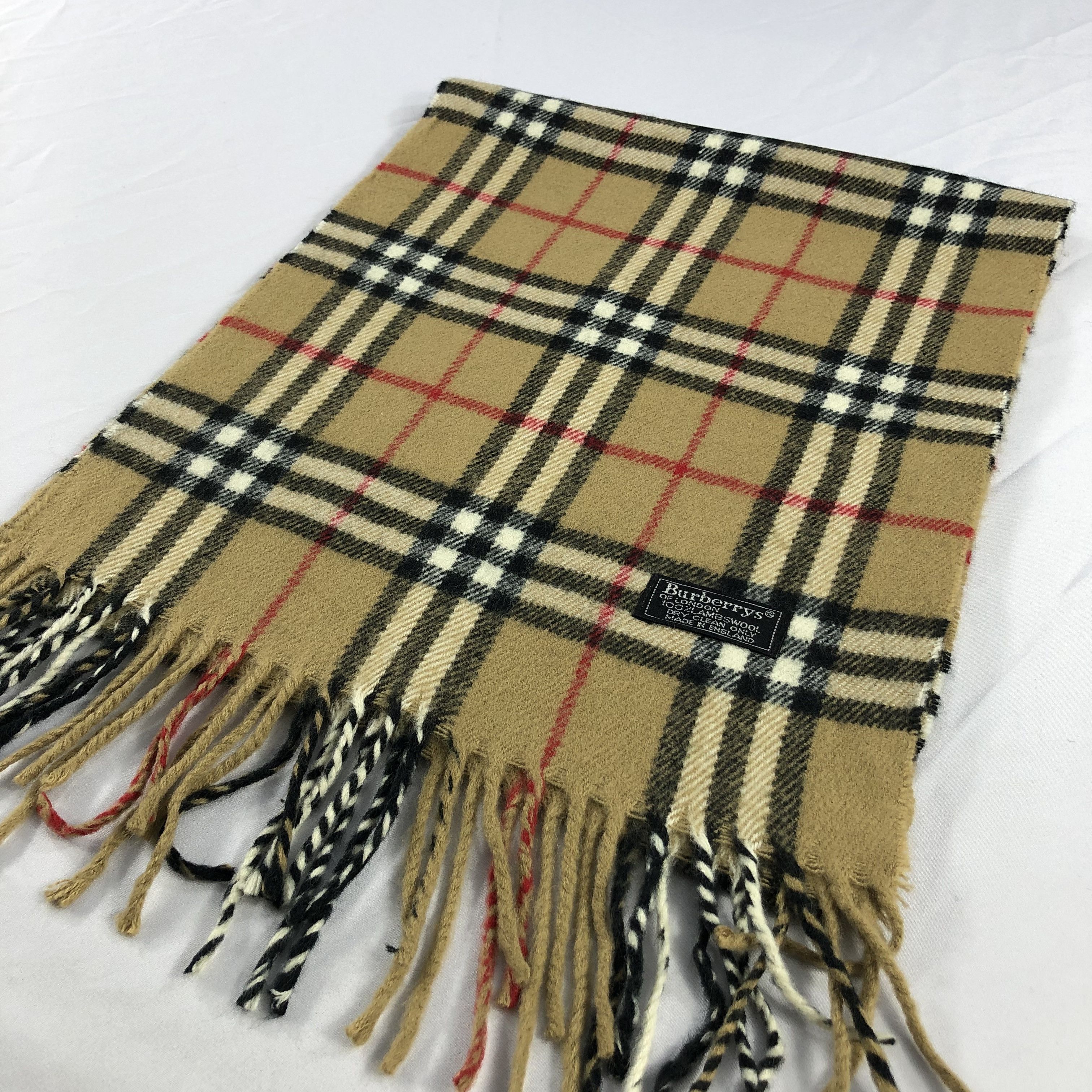 Burberry Burberrys Nova Check Tanned Wool Scarf Muffler V1000 Size ONE SIZE - 3 Thumbnail
