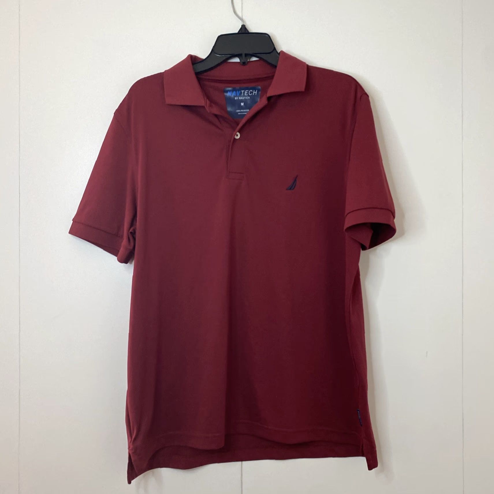 Nautica Nautica Navtech Polo Shirt Mens Medium Golf Walking Polyester Red M Size US M / EU 48-50 / 2 - 5 Thumbnail
