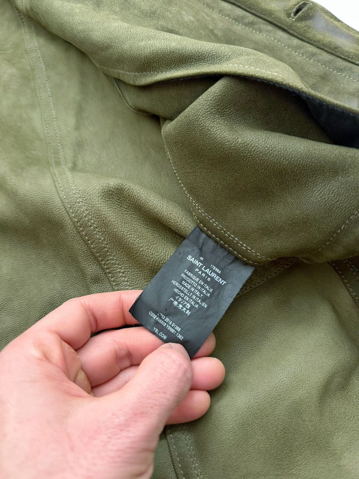 Saint Laurent Paris 2016 Hedi Era Goat Leather Military Army Jacket Size US M / EU 48-50 / 2 - 7 Thumbnail