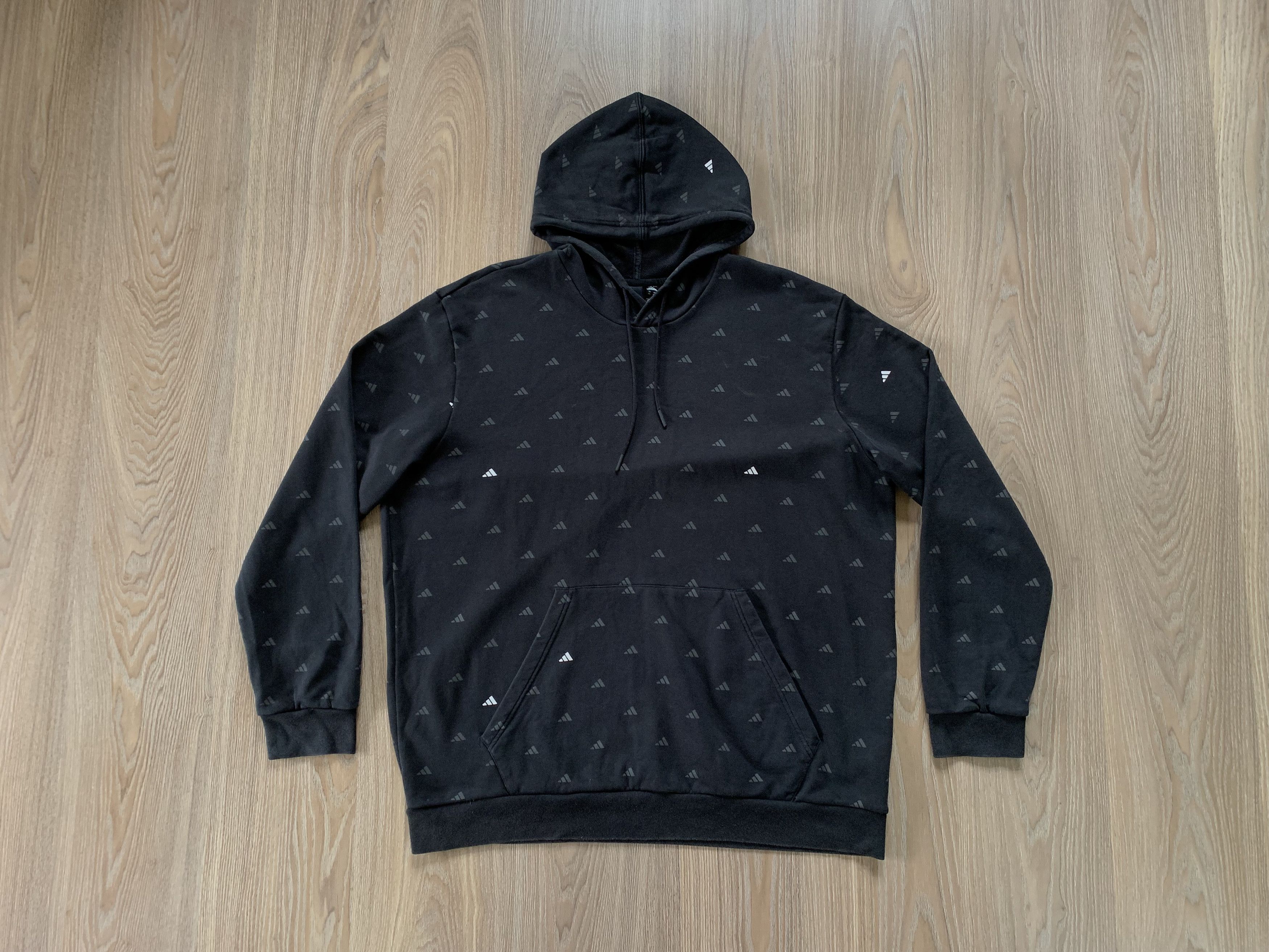 Adidas Adidas Monogram Multi Logo Cotton Black Hoodie Size US XXL / EU 58 / 5 - 1 Thumbnail