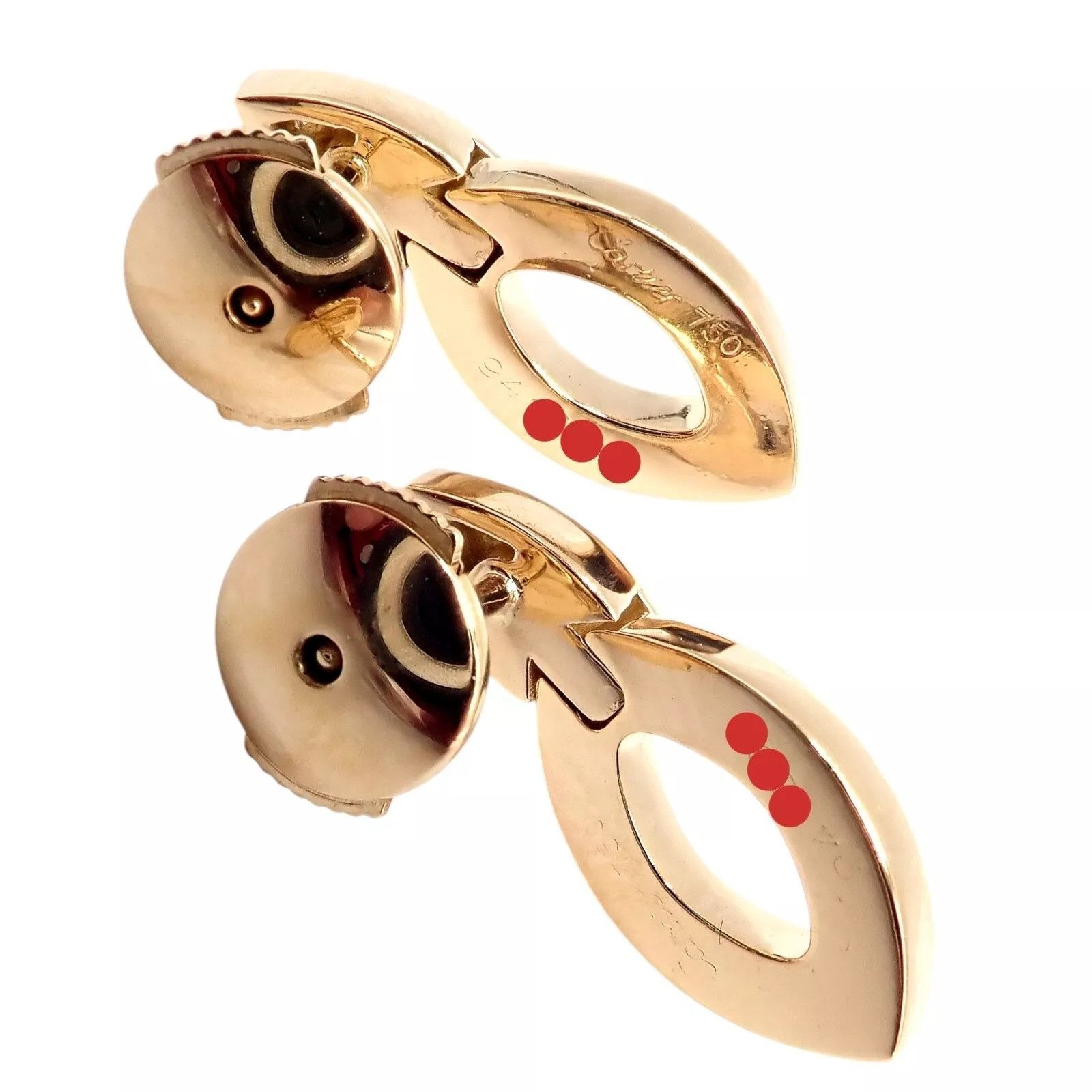 Cartier Cartier 18K Yellow Gold Diamond Link Bracelet Earrings Set Size ONE SIZE - 5 Thumbnail