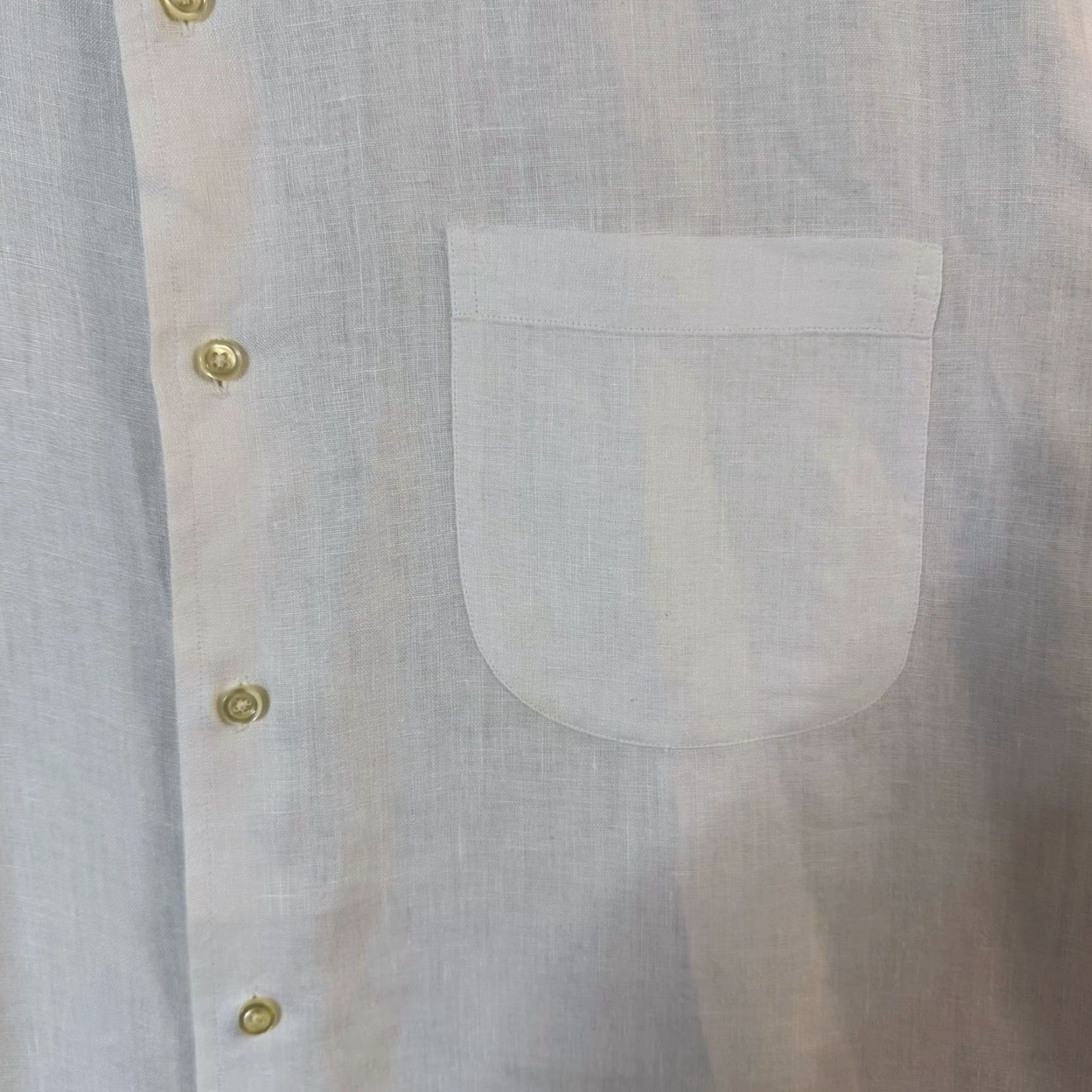 Lands' End VINTAGE Lands' End Linen Shirt White Men L Large 90s Coastal Resort Preppy Classic Pocket Short Sleeve Button-Up Size US L / EU 52-54 / 3 - 7 Thumbnail