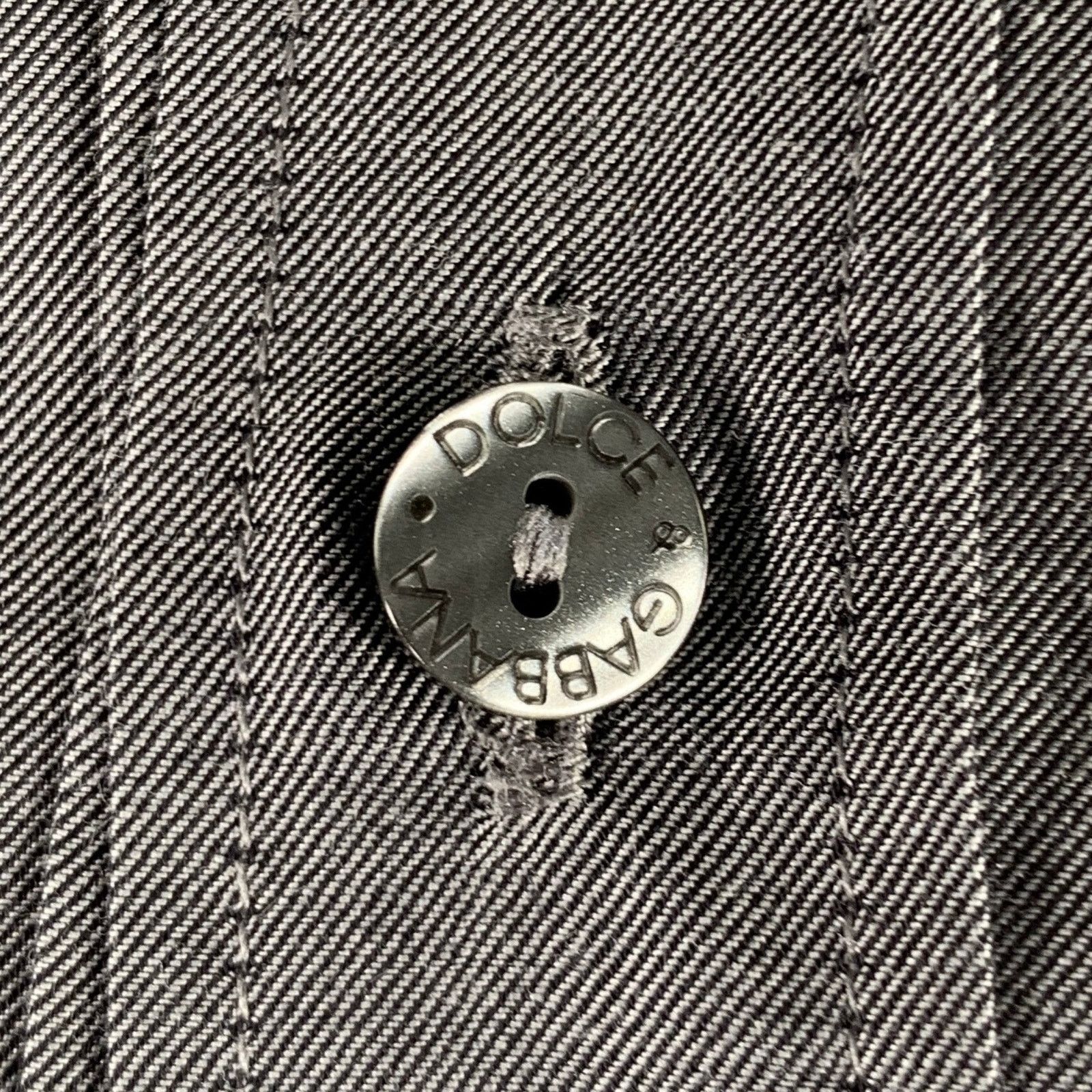 Dolce & Gabbana Size M Grey Cotton Button Up Long Sleeve Shirt Size US M / EU 48-50 / 2 - 2 Thumbnail