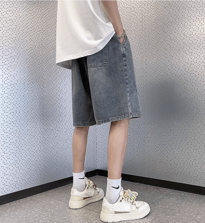 Japanese Brand × Jean Retro distressed washed denim shorts Size US 32 / EU 48 - 4 Thumbnail
