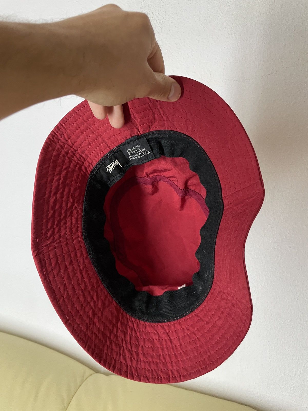 Stussy Stussy Red Nylon Bucket Hat Cap panama Size ONE SIZE - 10 Thumbnail