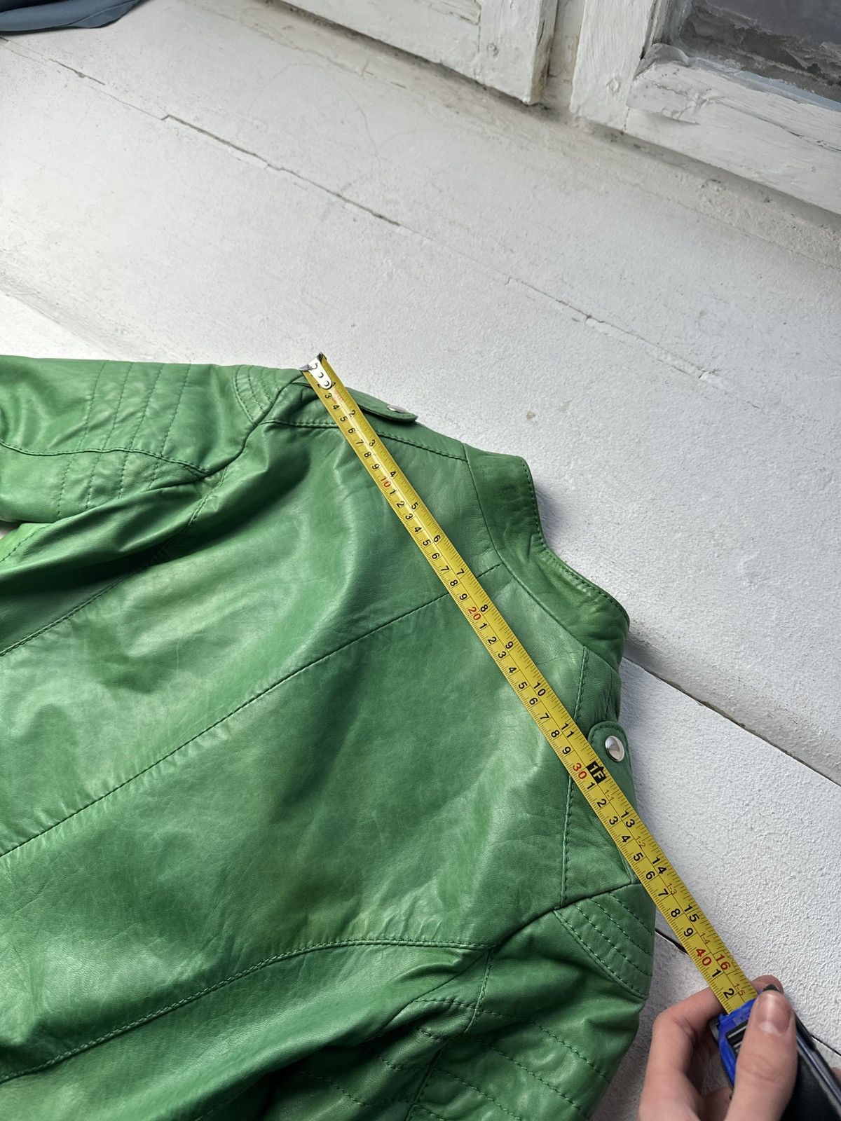 Other 🚨Y2K RICK OWENS TYPE DIRTY SLIM FIT ZIP LEATHER JACKET Size S / US 4 / IT 40 - 16 Thumbnail