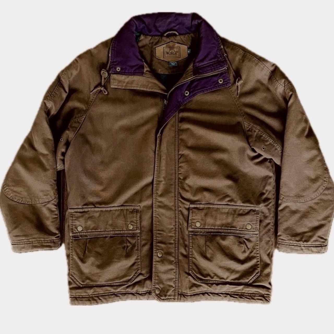 image of Vintage Heavy Duty Woolrich Canvas Field Jacket in Brown, Men's (Size Medium)
