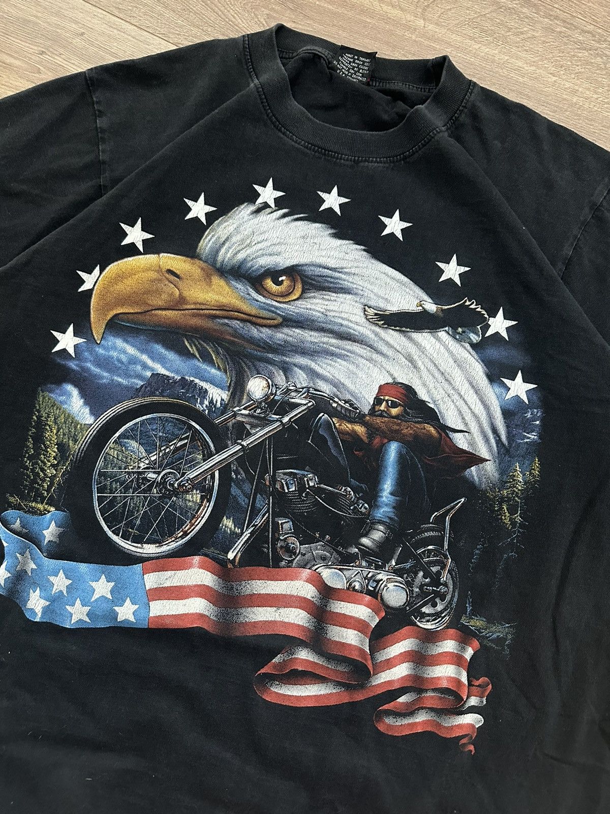 Harley Davidson 🔥VINTAGE ROCK EAGLE 90’s HARLEY 3D EMBLEM MOTO T-SHIRT🔥 Size US L / EU 52-54 / 3 - 2 Thumbnail