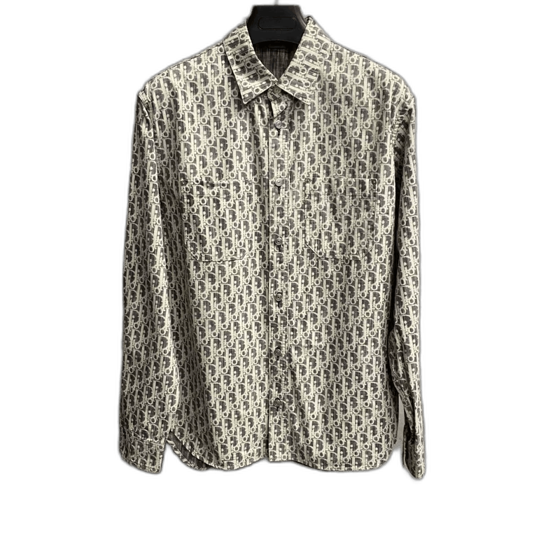 Dior Dior Logo Printed Gray White Shirt Jacket-yf Size US M / EU 48-50 / 2 - 1 Thumbnail