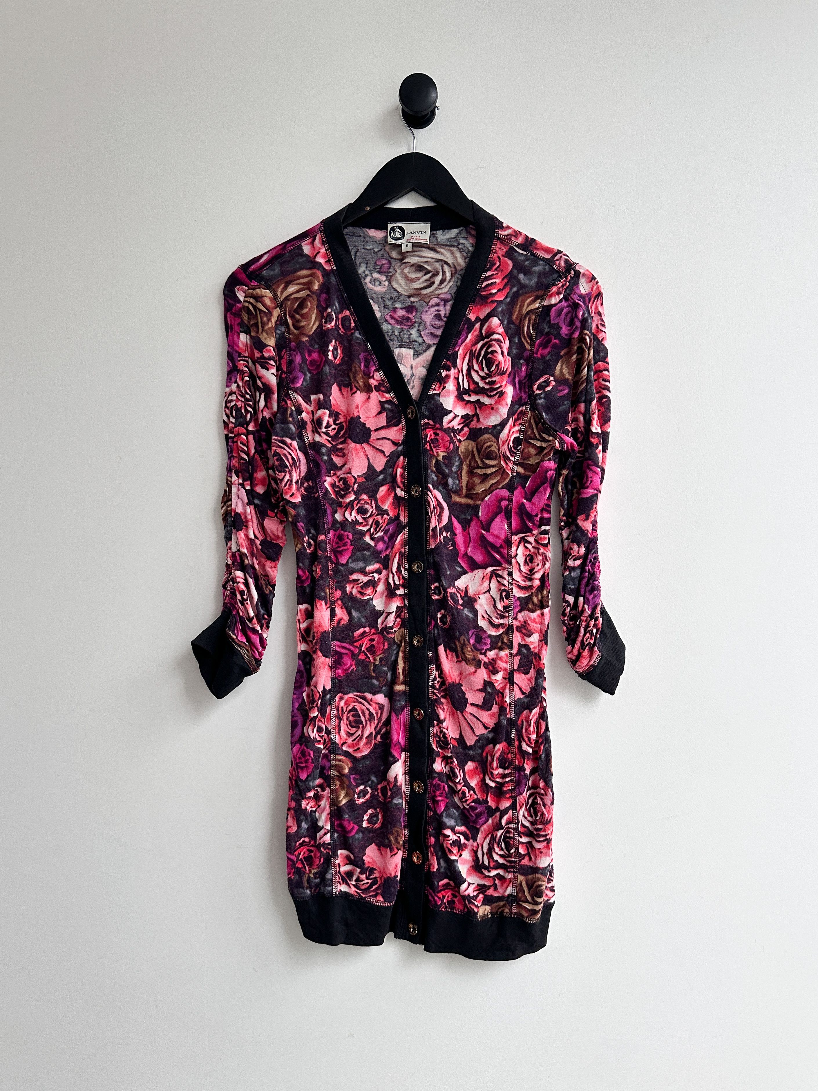 Lanvin Vintage Lanvin Flowers Printed Dress Cardigan Size M / US 6-8 / IT 42-44 - 1 Thumbnail