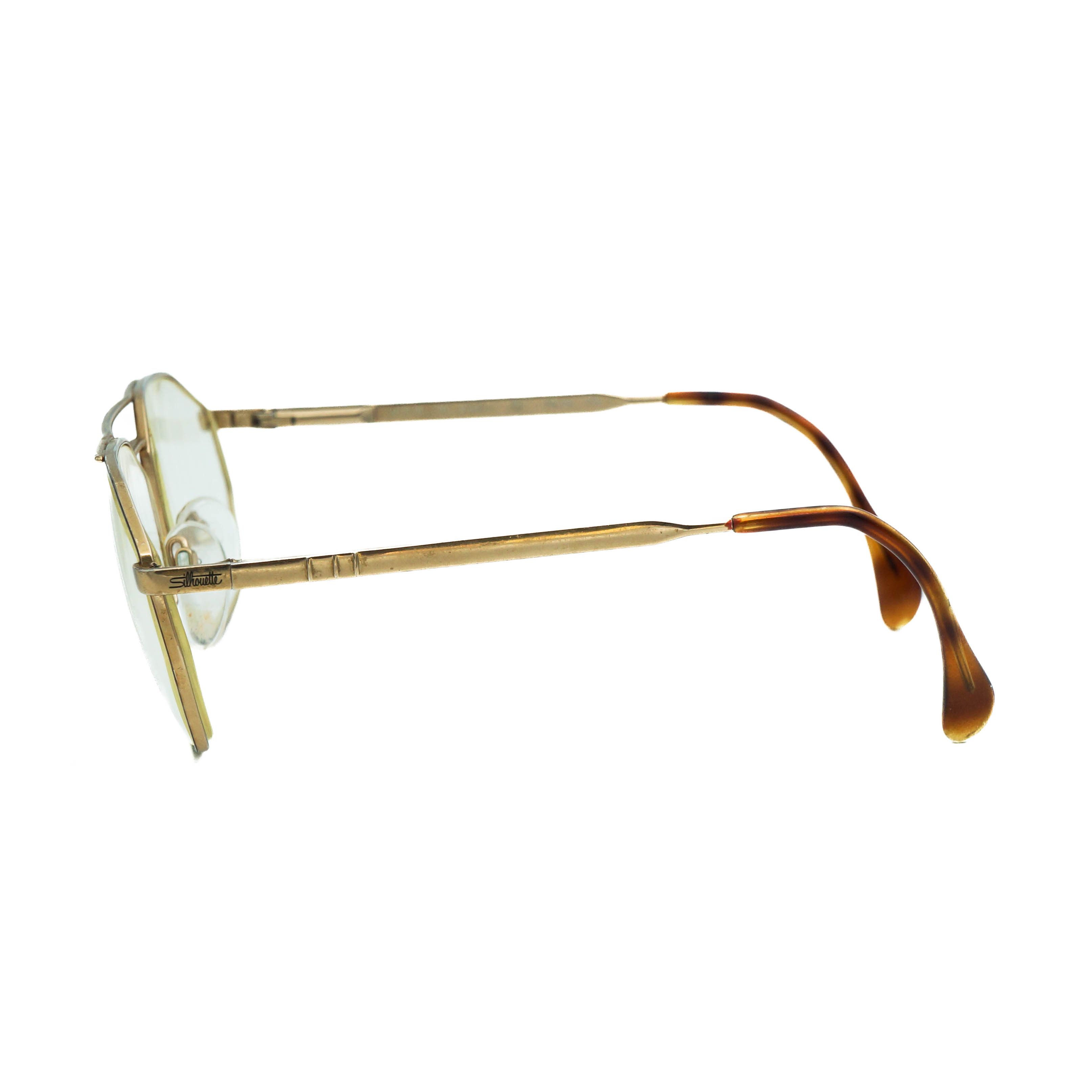 Silhouette Silhouette M7178 Gold Metal Frame Glasses 80s Austria Size ONE SIZE - 3 Thumbnail