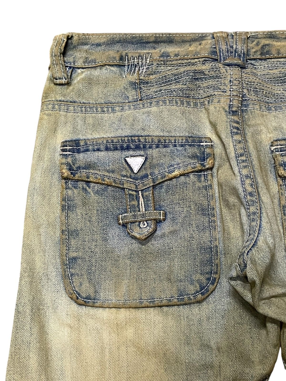 45rpm × Kapital R By 45rpm Asymmetry Muddy Curved Leg Stacked Jeans Size US 30 / EU 46 - 14 Thumbnail