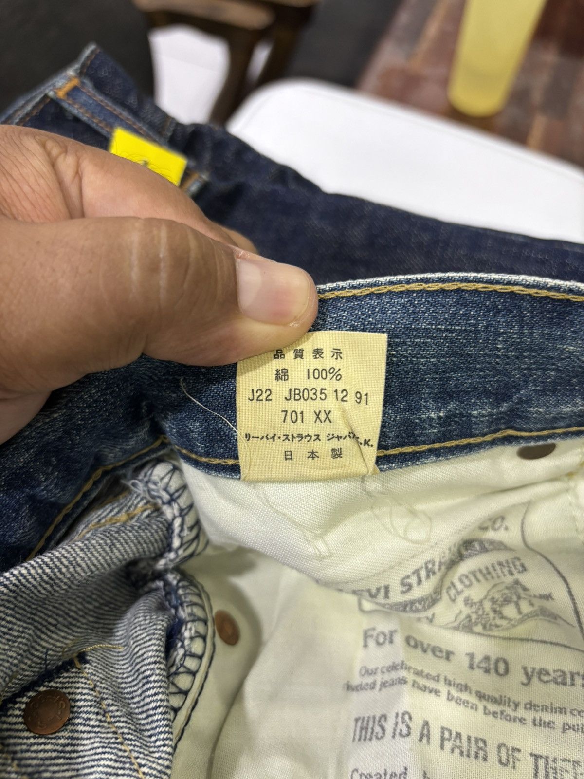 Levi's Vintage Levis 701XX Big E Selvedge Jeans Size US 30 / EU 46 - 10 Thumbnail