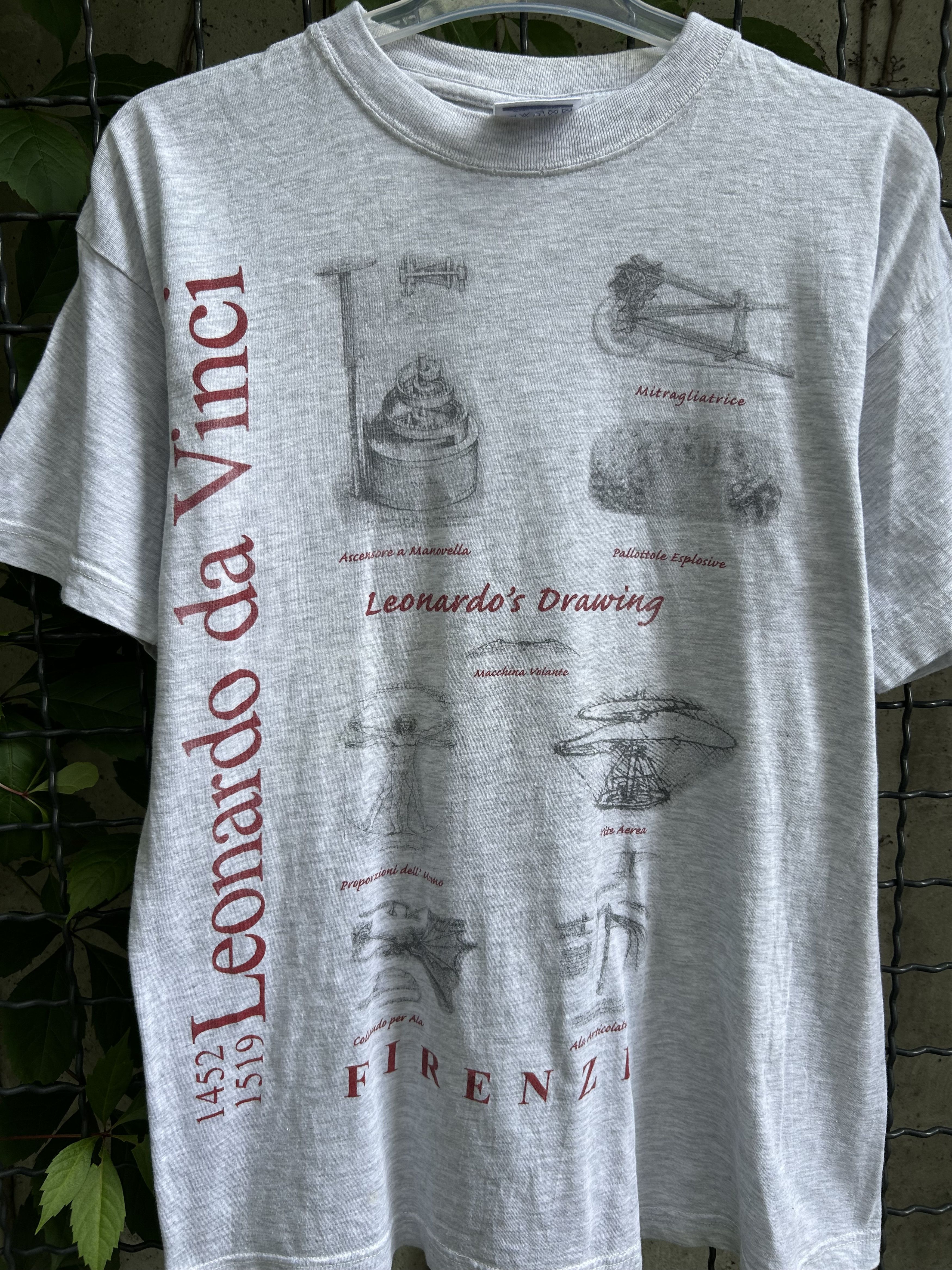 Vintage Vintage 90s Leonardo da Vinci Firenze Art T-shirt Size US L / EU 52-54 / 3 - 2 Thumbnail