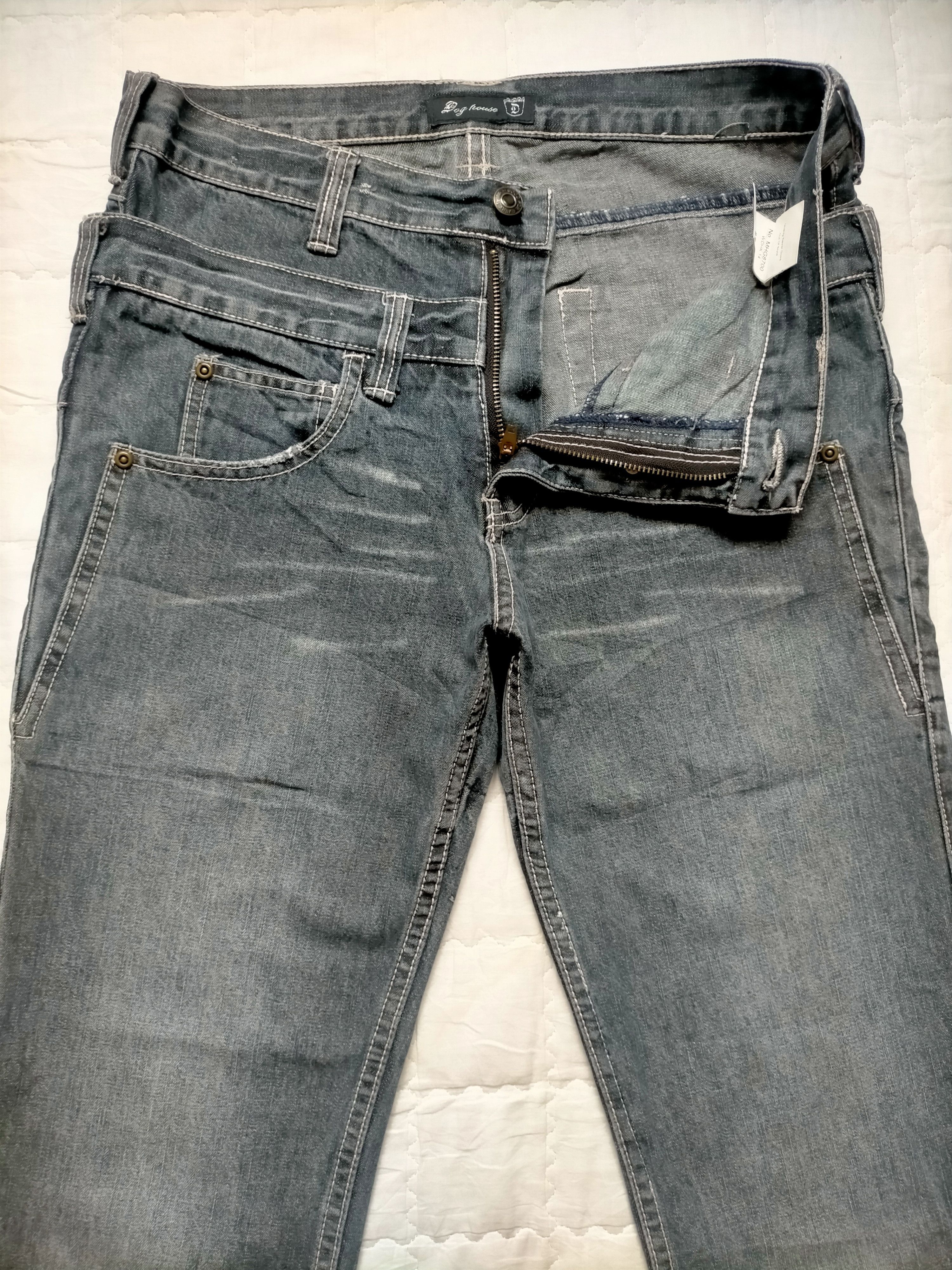 Le Grande Bleu (L.G.B.) 🔥Rare Dog House Double Waist Buckleback Black jeans Size US 32 / EU 48 - 4 Thumbnail