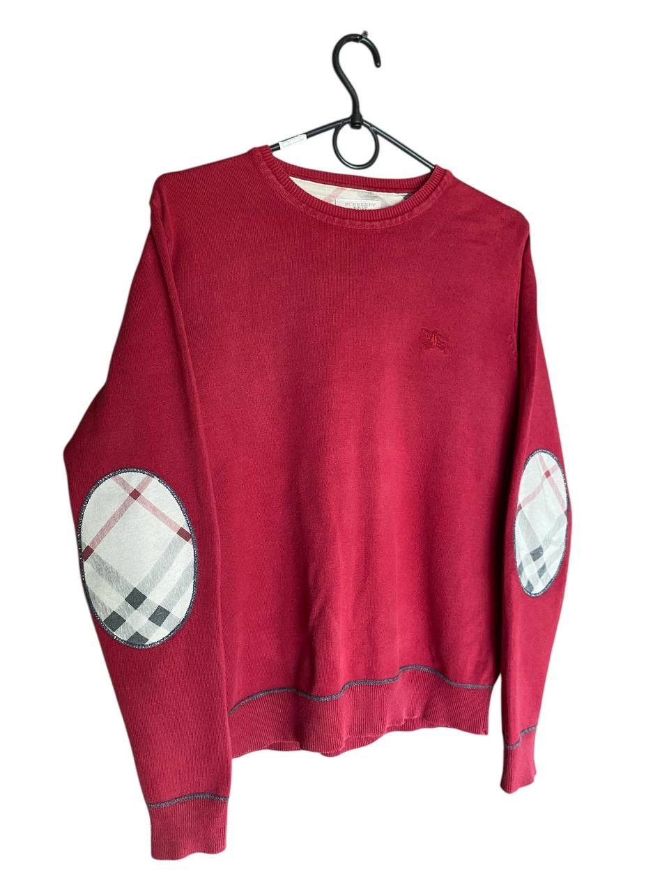 Burberry Burberry Brit cotton knit sweater red nova check elbow patch Size US S / EU 44-46 / 1 - 2 Thumbnail