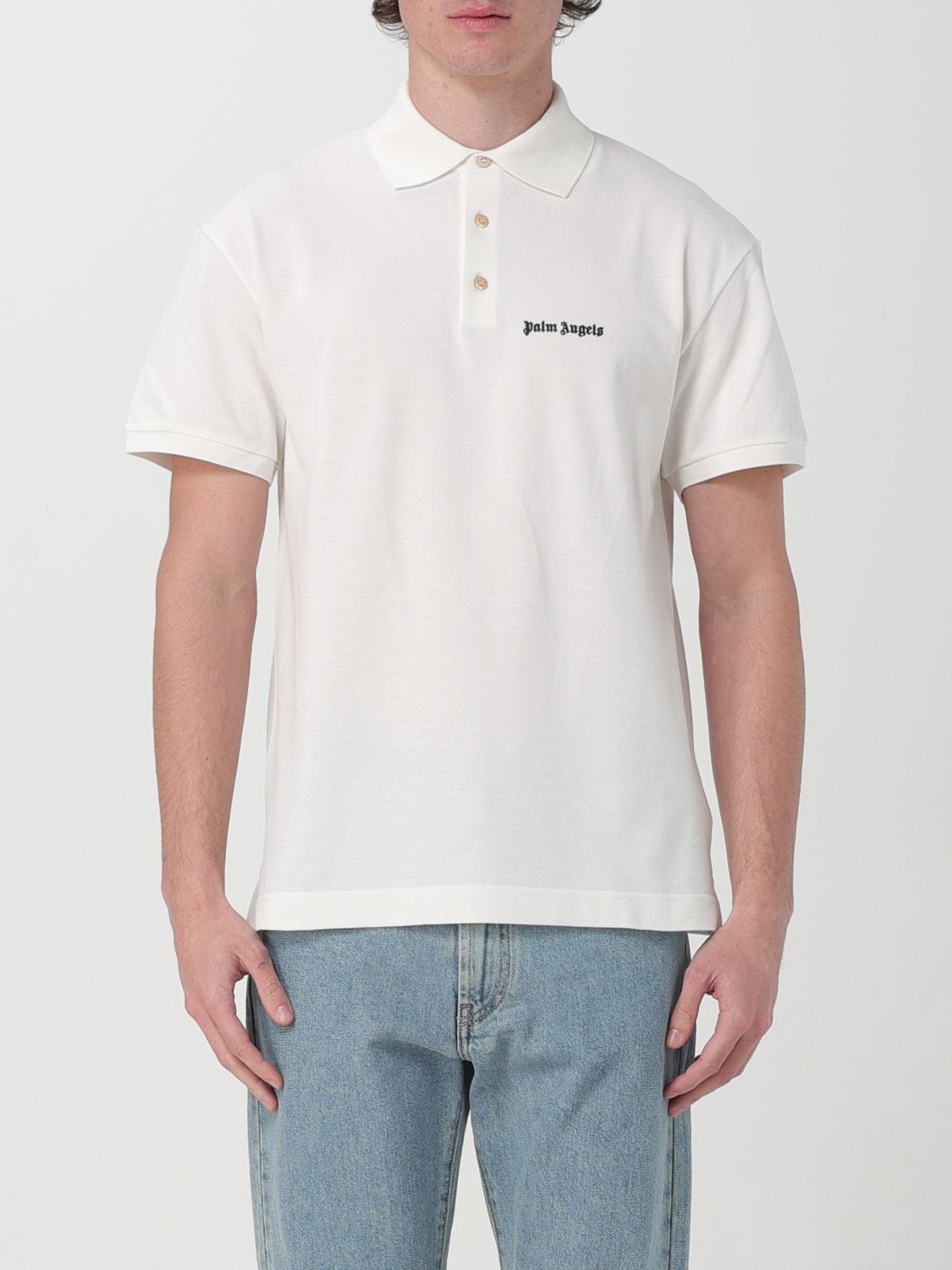 image of Palm Angels Polo Shirt Men White (Size 2XL)