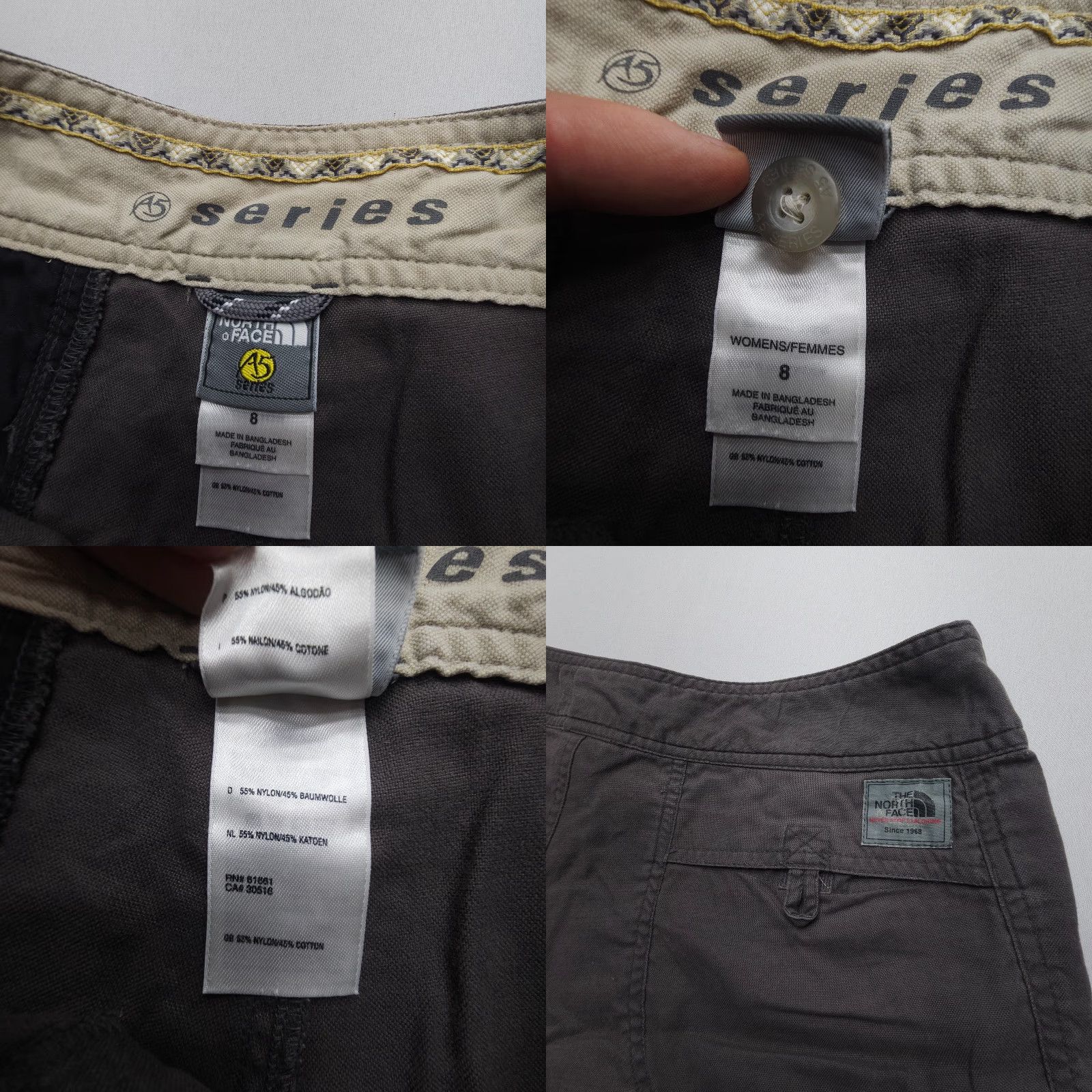 The North Face The North Face Women's Shorts Size 8 Gray Canvas Lightweight Chino Hiking Gorpcore Size 30" / US 8 / IT 44 - 8 Thumbnail
