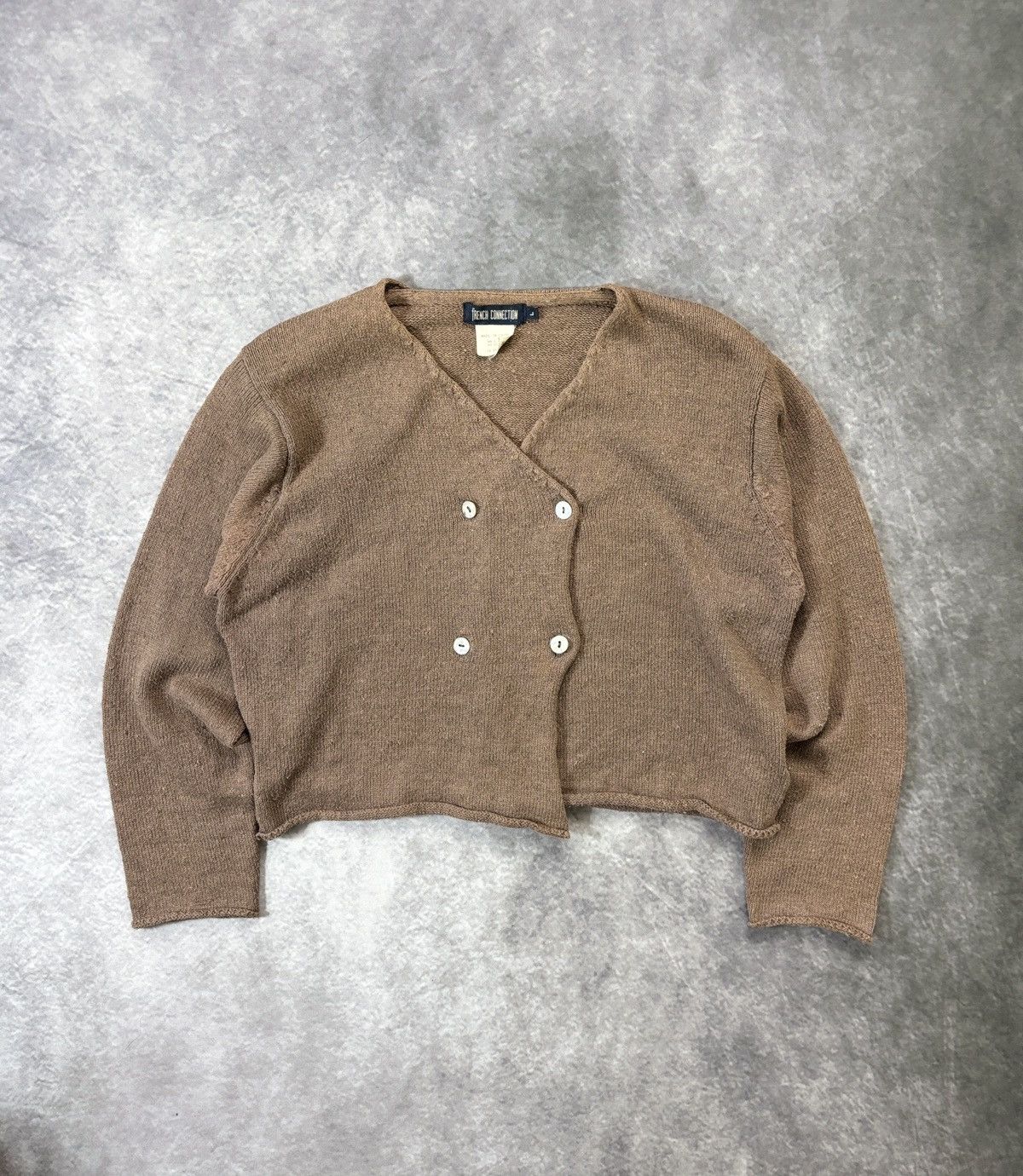 FCUK × French Connection × Vintage 1980s Vintage French Connection Sweater 1970s FCUK Cropped Size M / US 6-8 / IT 42-44 - 1 Thumbnail