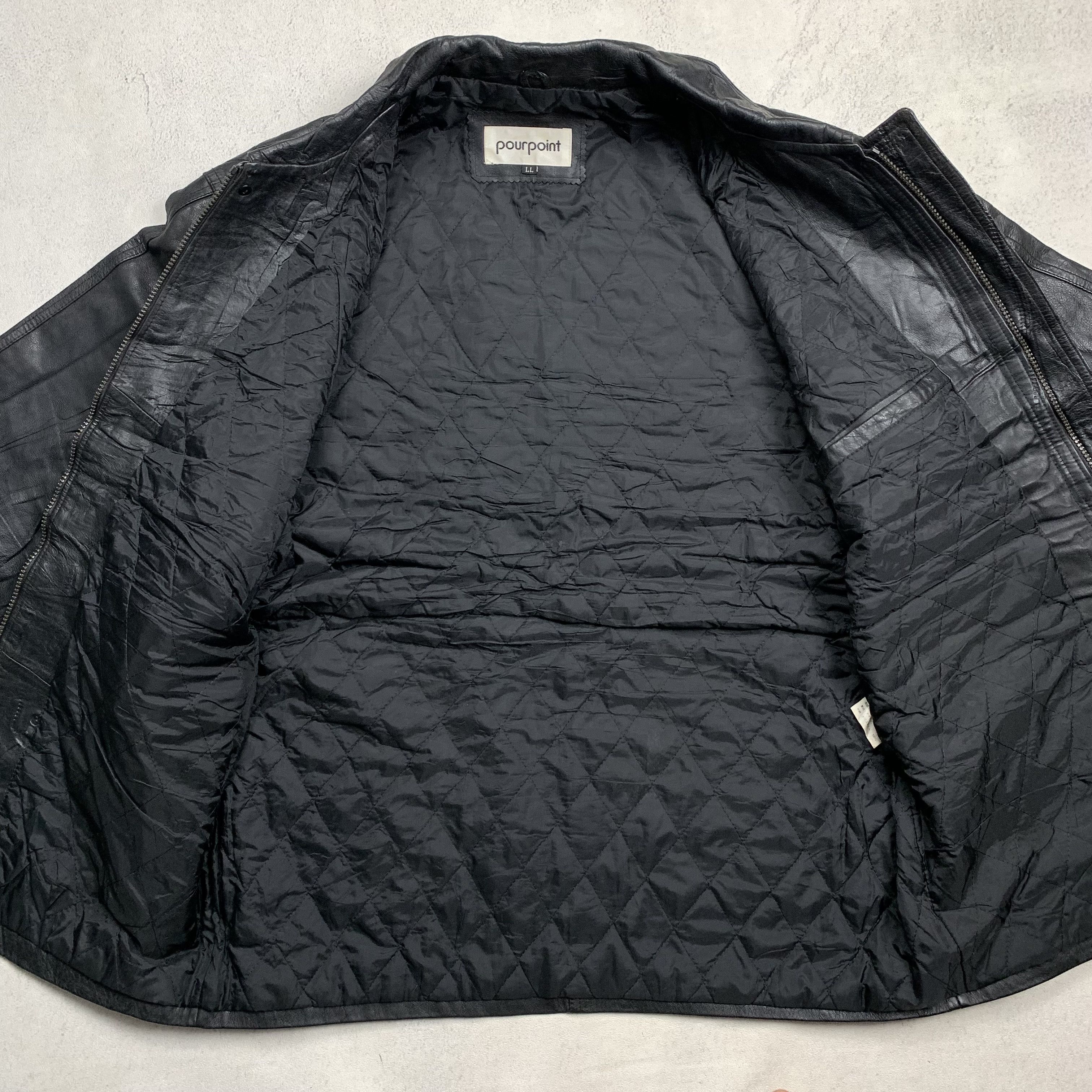 Genuine Leather Vintage Leather Jacket Pourpoint Black Coat Size US L / EU 52-54 / 3 - 5 Thumbnail