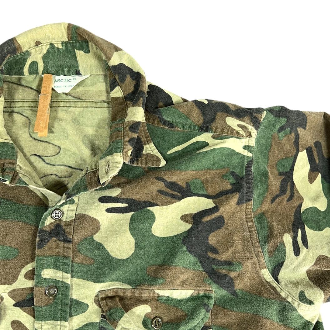 Vintage VINTAGE Arctic Camouflage Shirt Adult LARGE Green Brown Woodland Flannel 80s Button-Up Long Sleeve Mens Size US L / EU 52-54 / 3 - 2 Thumbnail
