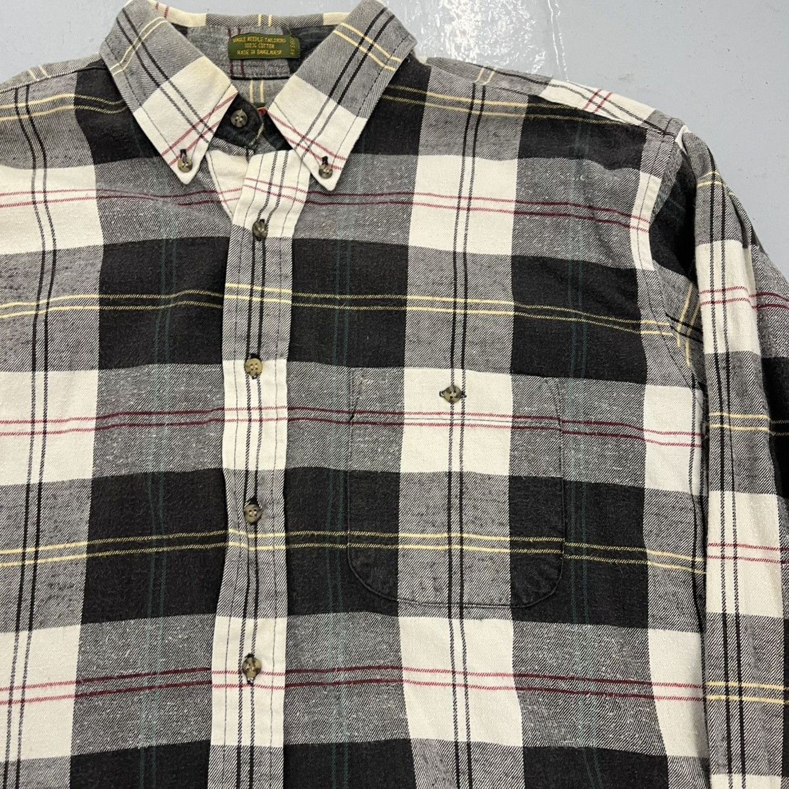 Other Vintage 90s Boston Trader Black/White Plaid Cotton Flannel Size US XL / EU 56 / 4 - 2 Thumbnail