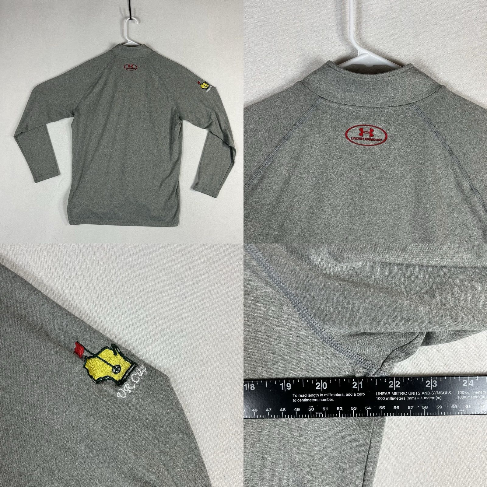 Under Armour Under Armour HeatGear Pullover 1/4 Zip Shirt Mens M Gray Long Sleeve Mock Neck Activewear Cross Training Gym Running Golf Vas Cup Size US M / EU 48-50 / 2 - 8 Thumbnail