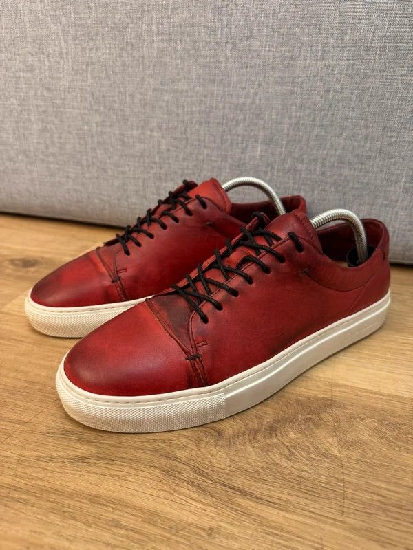 Oliver Sweeney Oliver Sweeney Grandola Dark Red Leather Low Top Sneakers 42 Size US 9 / EU 42 - 7 Thumbnail