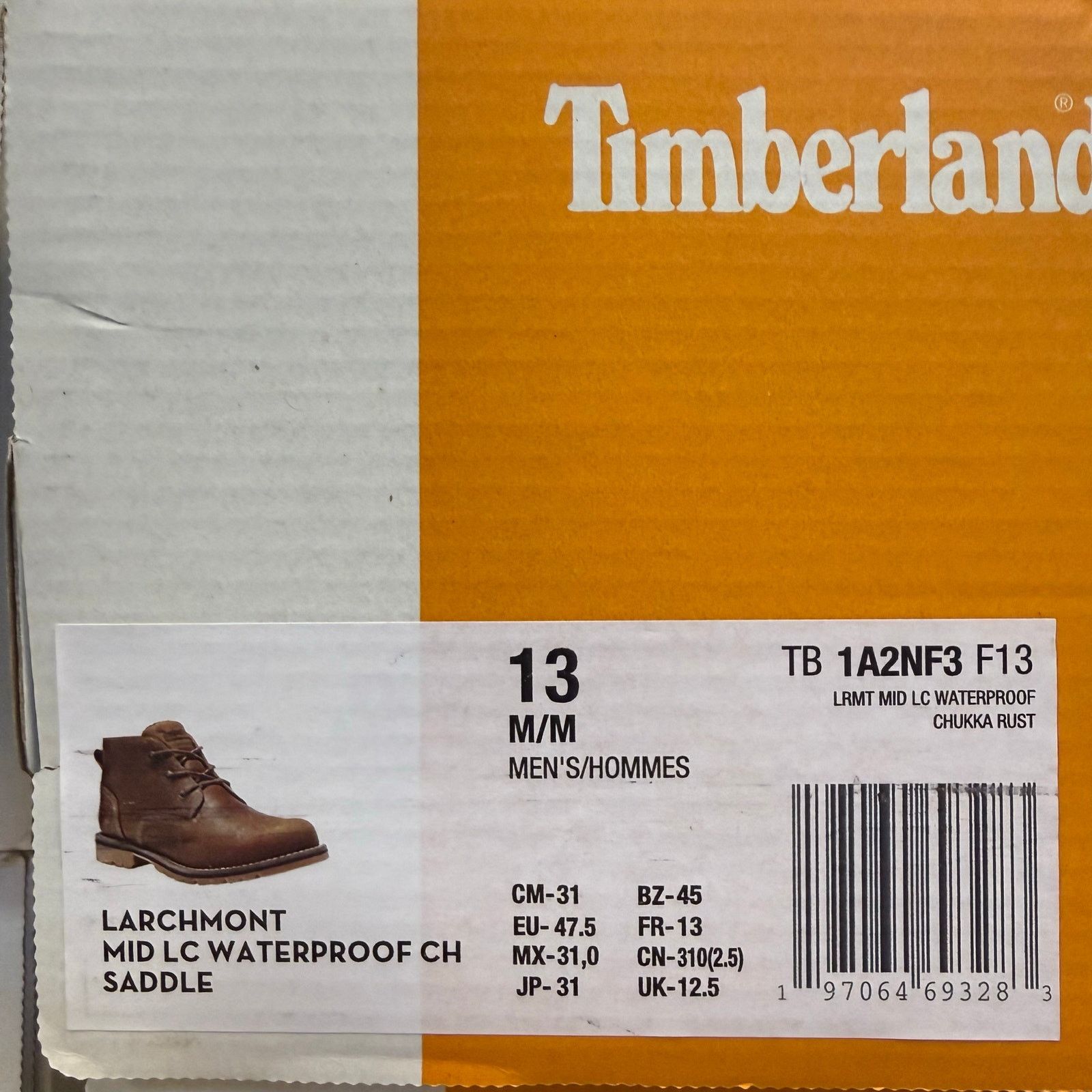 Timberland TIMBERLAND MEN'S 13 LARCHMONT MID LACED WATERPROOF BROWN Size US 13 / EU 46 - 8 Thumbnail