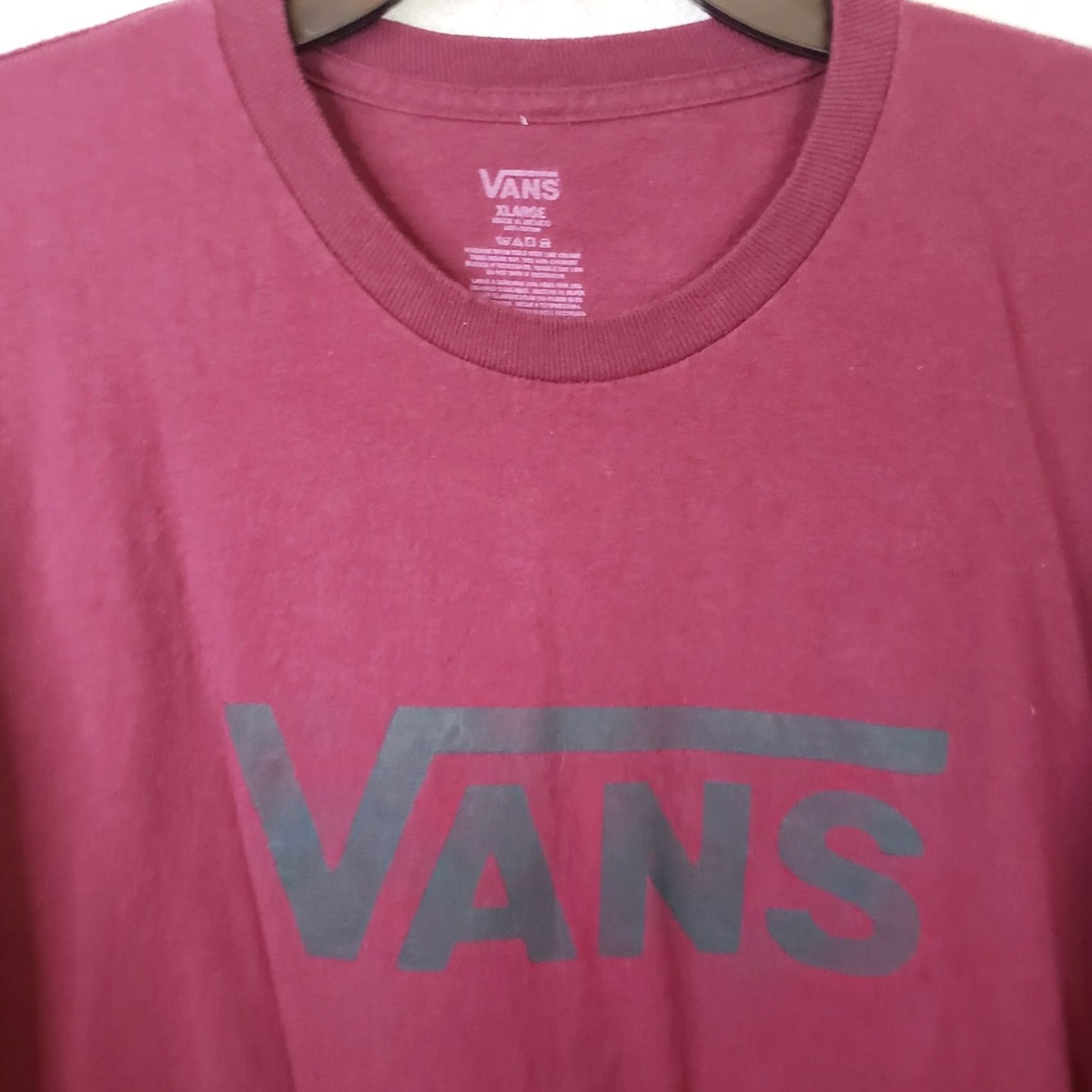 Vans Vans T-shirt Men's XL Burgundy Black Crewneck Vans Logo Short Sleeve Cotton Blend Size US XL / EU 56 / 4 - 3 Thumbnail