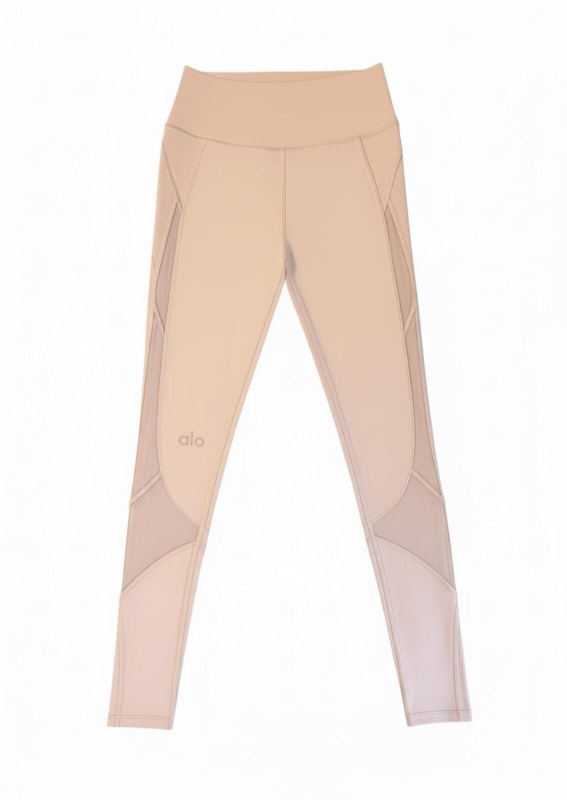 Unknown London Light Pink High-Waisted w/ Mesh Leggings Alo size Medium EUC Size 32" / US 10 / IT 46 - 4 Thumbnail