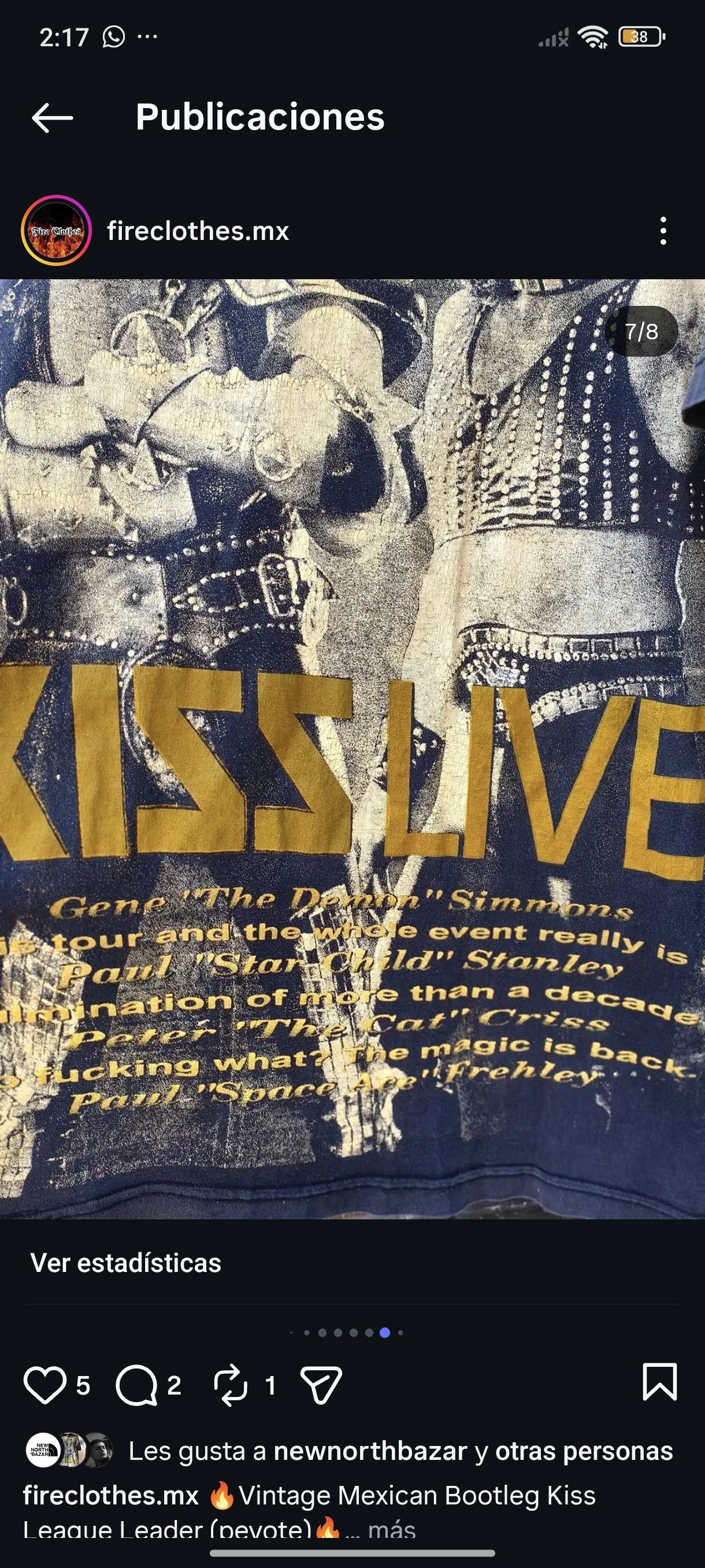 Vintage Vintage Mexican Btlg Kiss League Leader (peyote) Size US XL / EU 56 / 4 - 6 Thumbnail