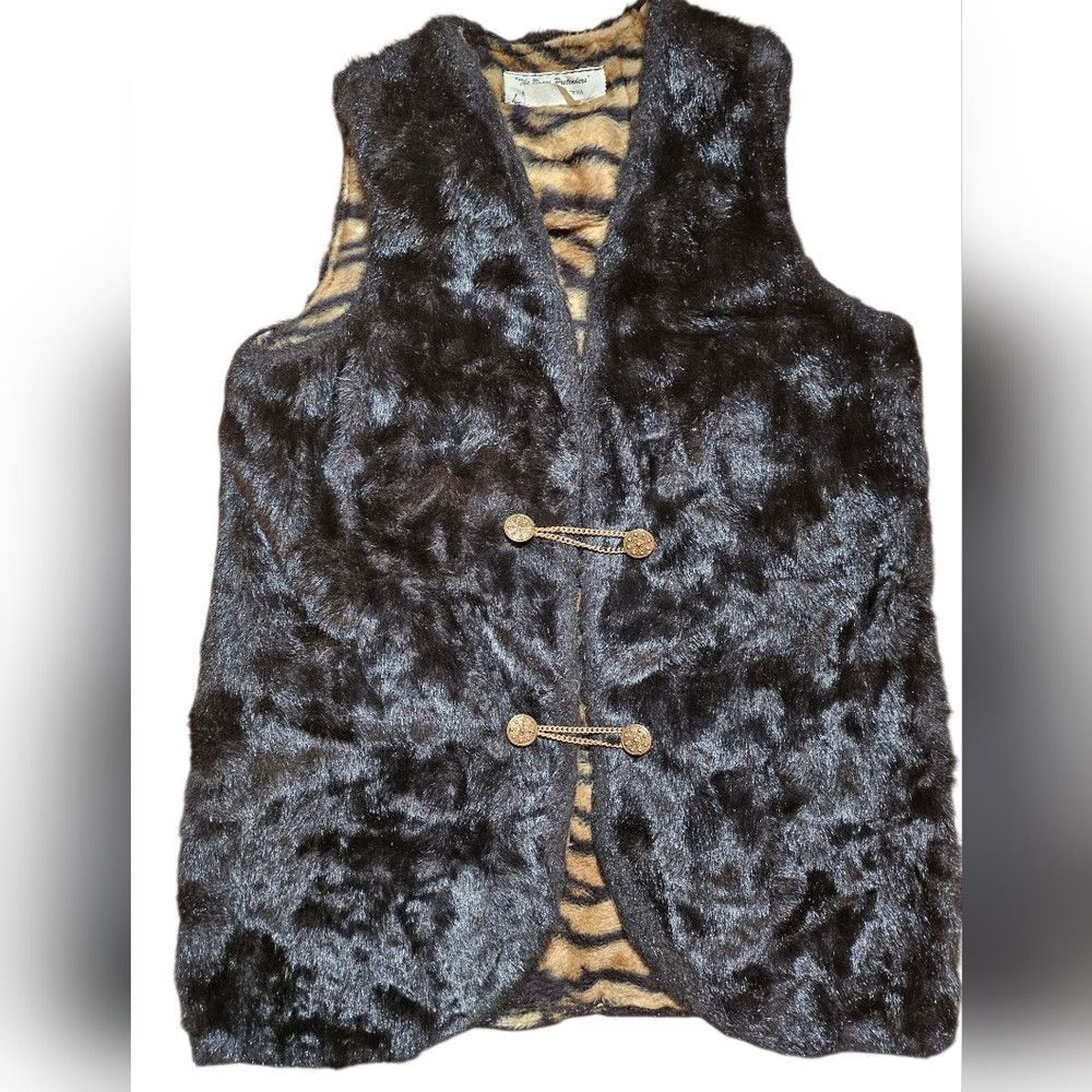 Vintage Faux Fur Vest with Animal Print Lining Size M / US 6-8 / IT 42-44 - 1 Thumbnail