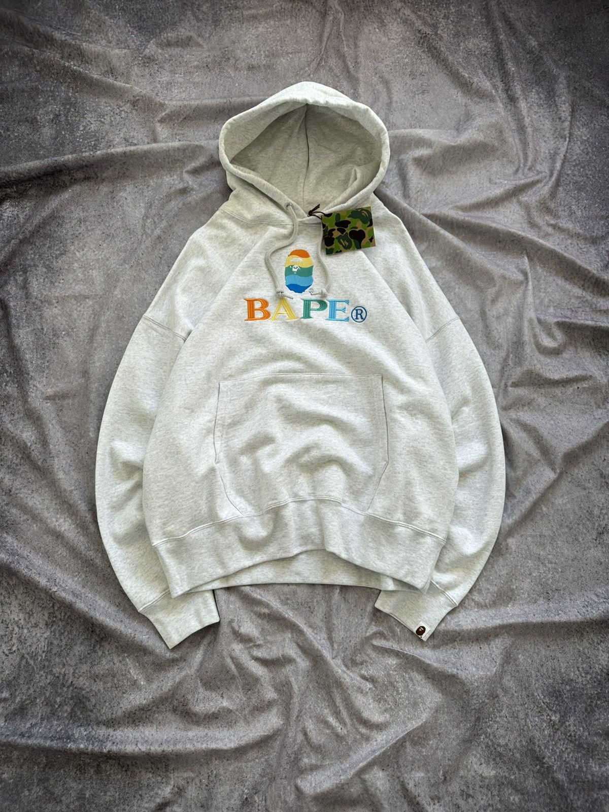 Bape Bape Embroidery Loose Fit Hoodie Gray Size US M / EU 48-50 / 2 - 1 Thumbnail