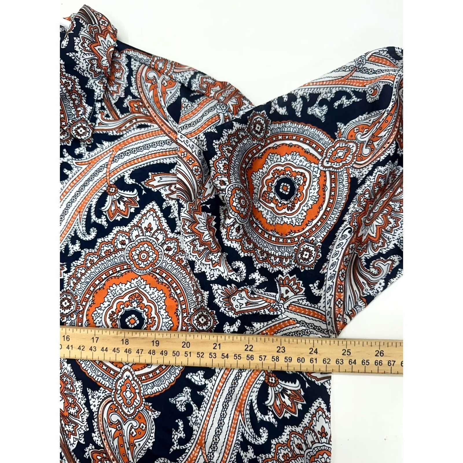 Michael Kors Michael Kors Blouse Womens XL Blue Paisley Collared V-Neck Long Sleeve Size XL / US 12-14 / IT 48-50 - 7 Thumbnail