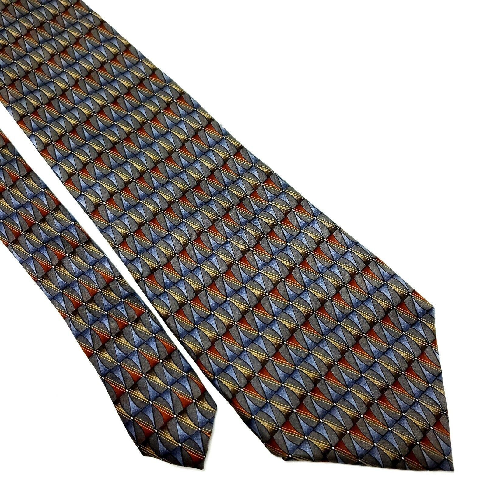Van Heusen Van Heusen Silk Tie Print Green Wide Geometric Size ONE SIZE - 1 Thumbnail