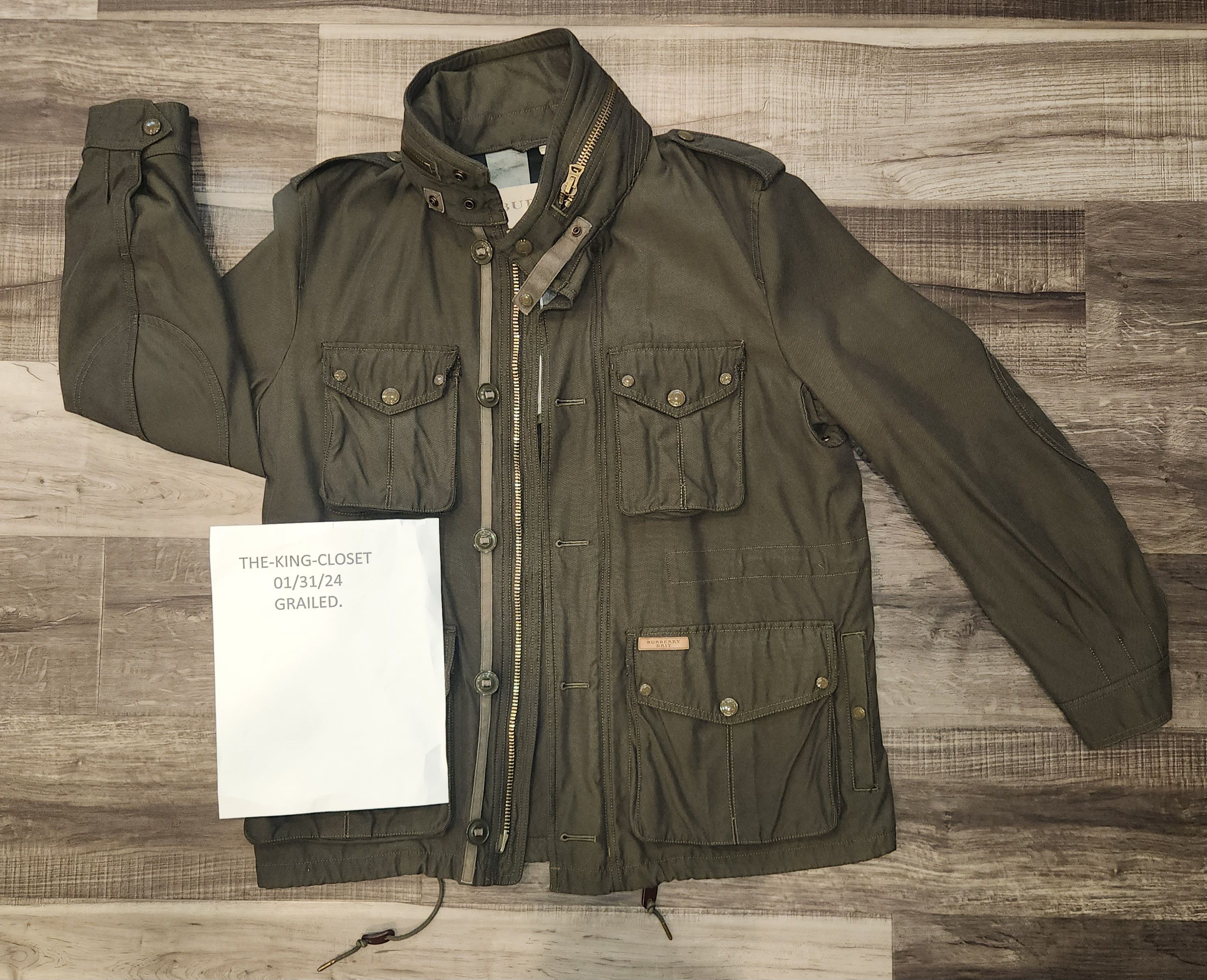 image of Burberry Rain Jacket in Green, Men's (Size XL)