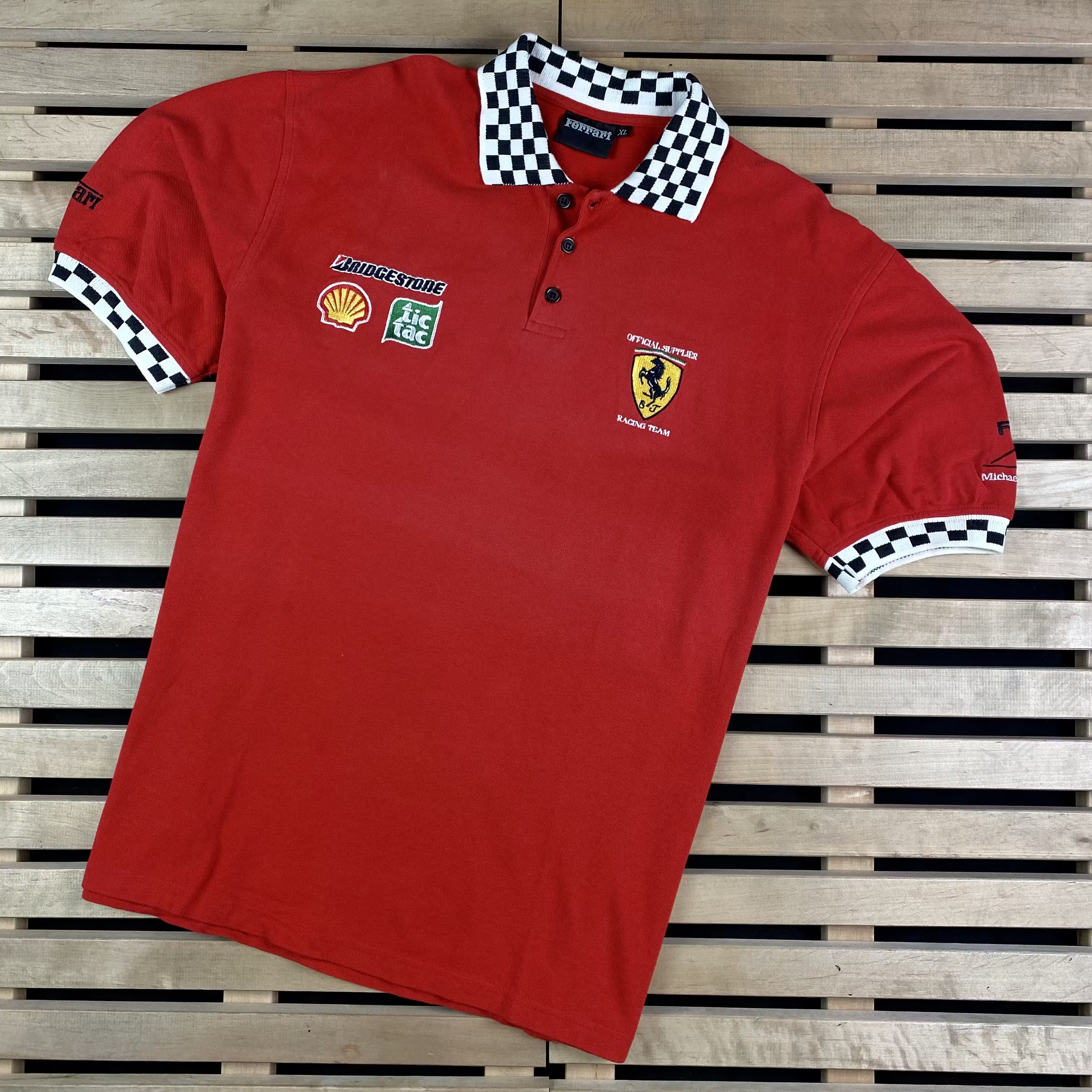 Ferrari × Vintage Mens Polo T Shirt Ferrari Size XL Bridgestone Size US XL / EU 56 / 4 - 1 Thumbnail