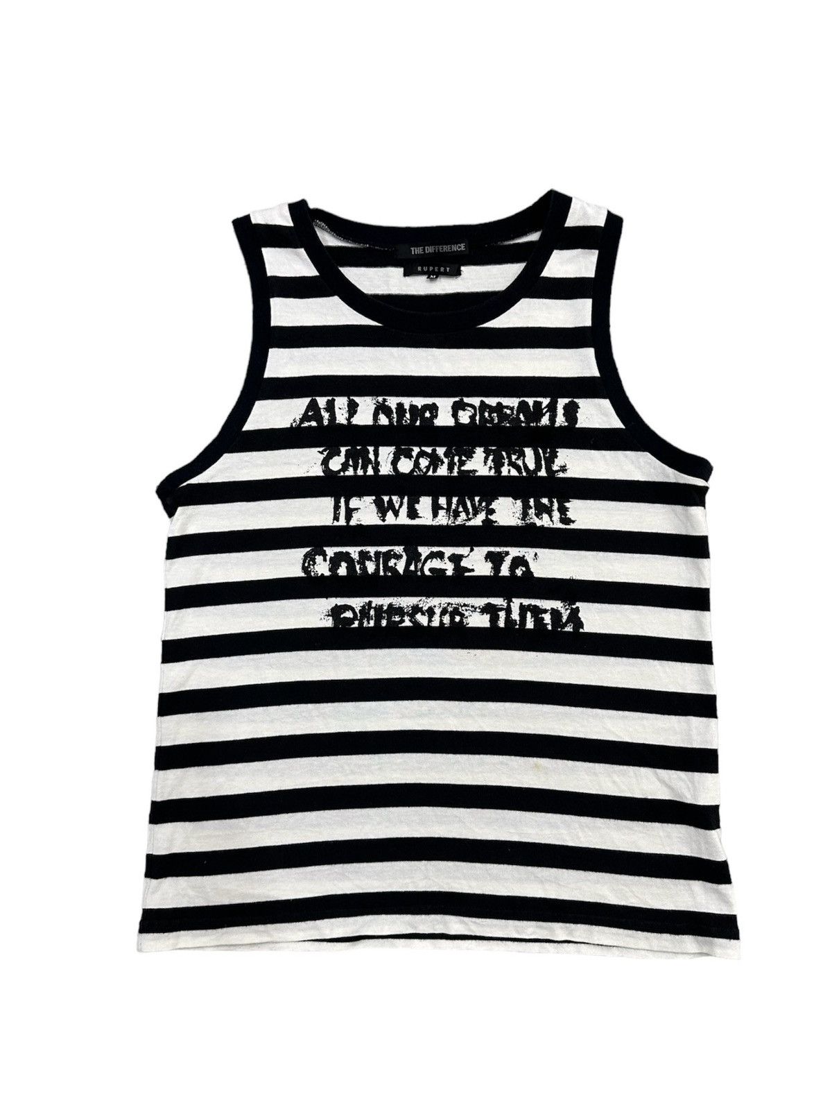 Japanese Brand The Difference By Rupert Cyberpunk Poem Stripe Sleeveless Size US M / EU 48-50 / 2 - 1 Thumbnail