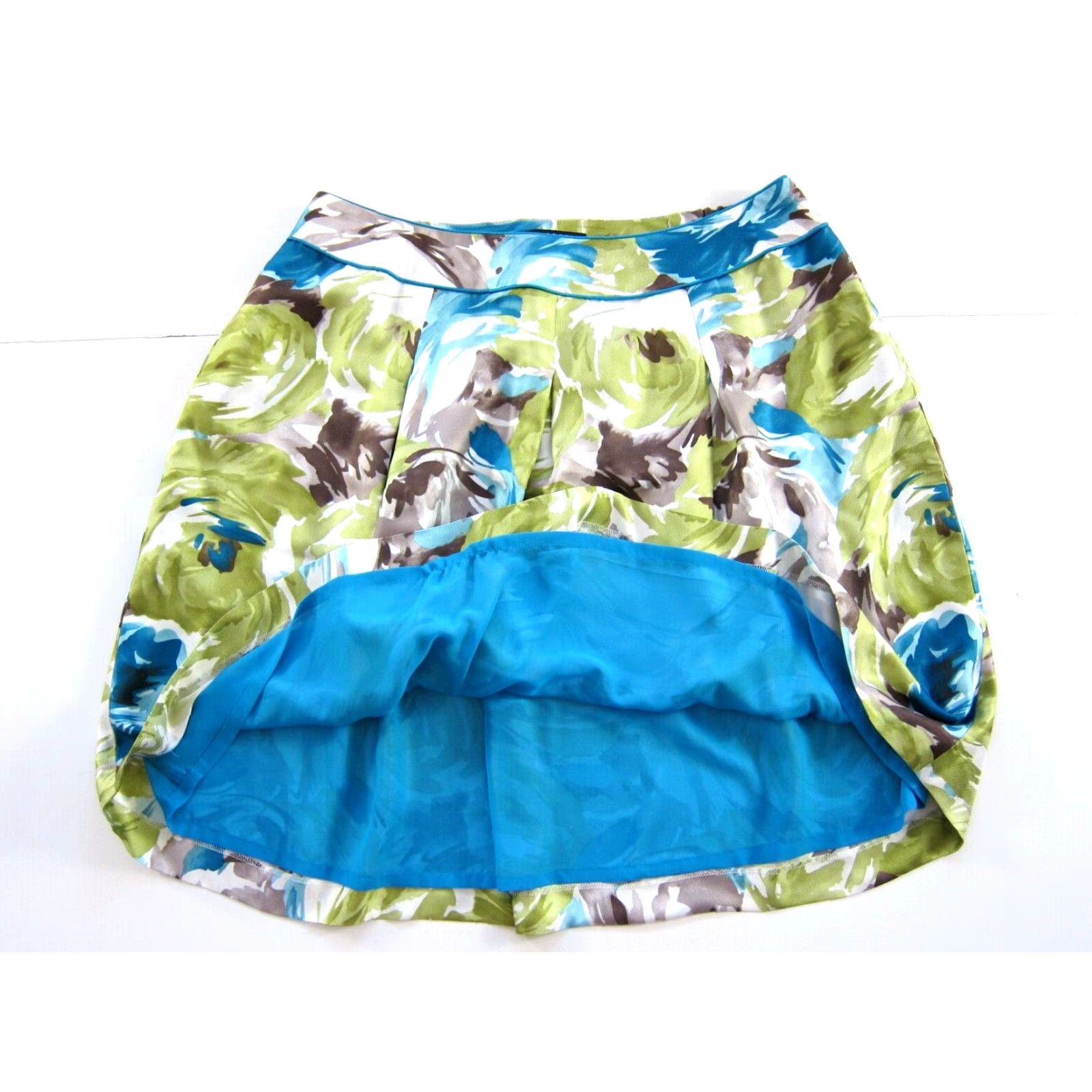Talbots Talbots Skirt 16 Women Silk Floral Pleat A-Line Knee Length Green 100% Dressy Work Formal Women Size 38" / US 16 / IT 52 - 5 Thumbnail