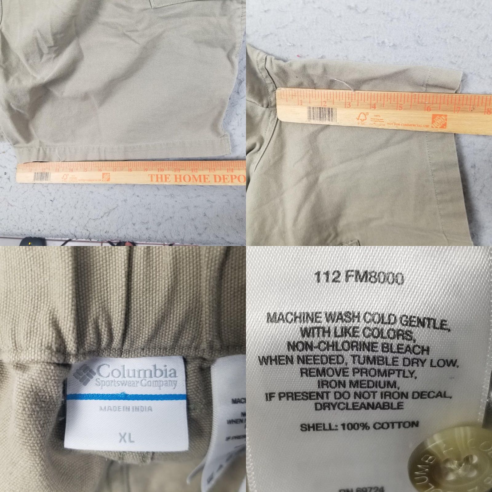 Vintage Columbia PFG Cargo Shorts Mens XL Beige Cotton Elastic Waist 8 Inseam Fishing Size US 36 / EU 52 - 9 Thumbnail